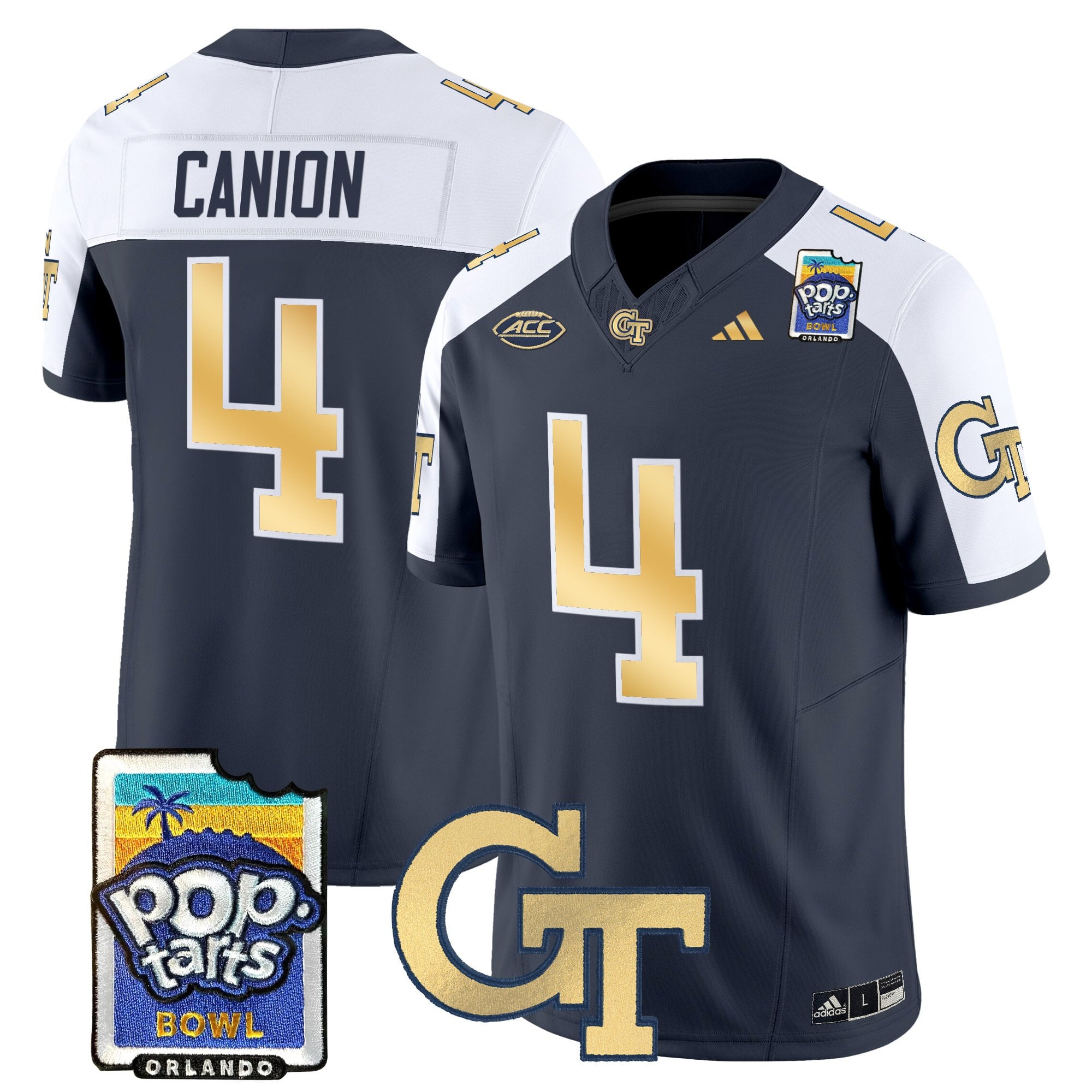 Men's Georgia Tech Yellow Jackets Pop-Tarts Bowl Vapor Limited Jersey - All stitched