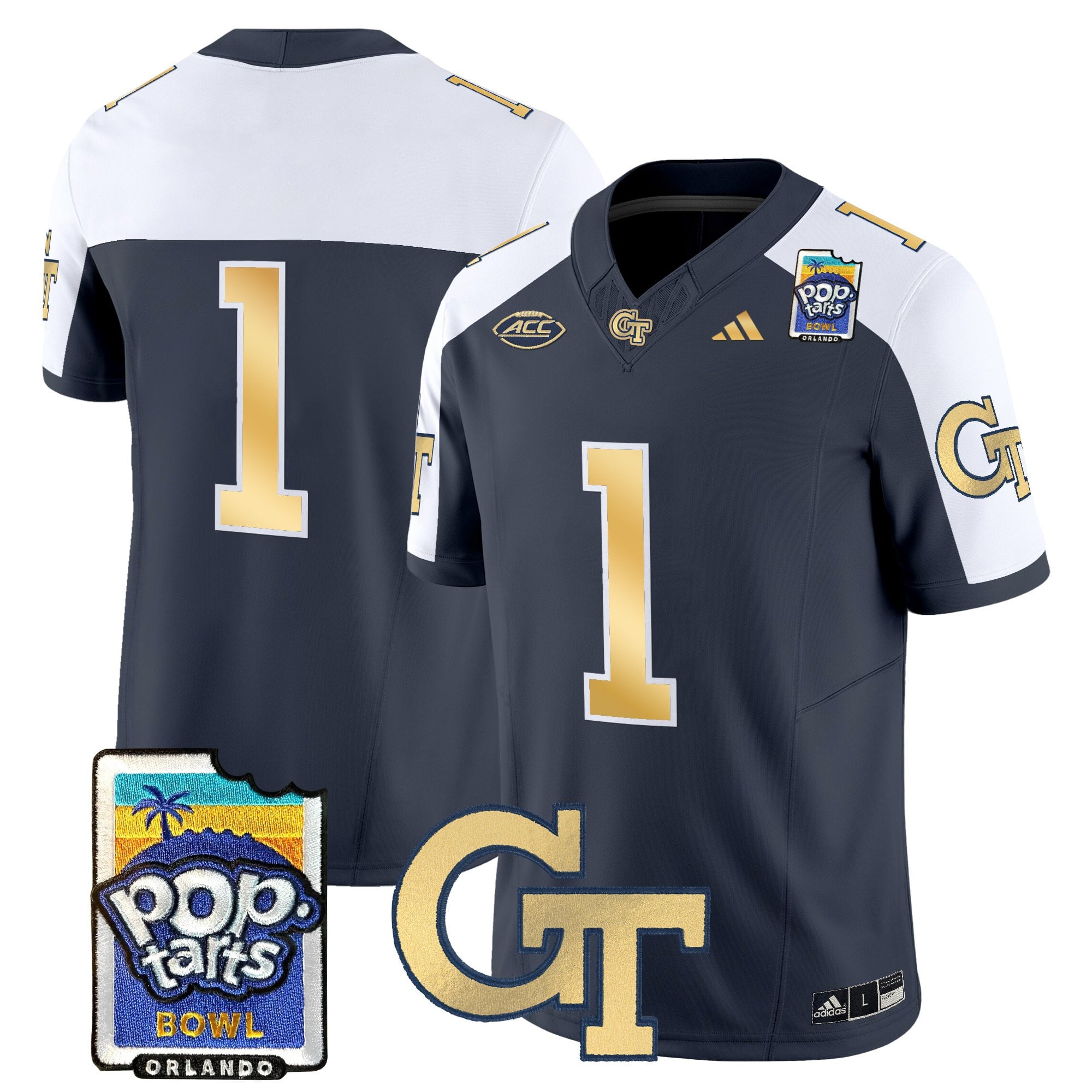 Men's Georgia Tech Yellow Jackets Pop-Tarts Bowl Vapor Limited Jersey - All stitched