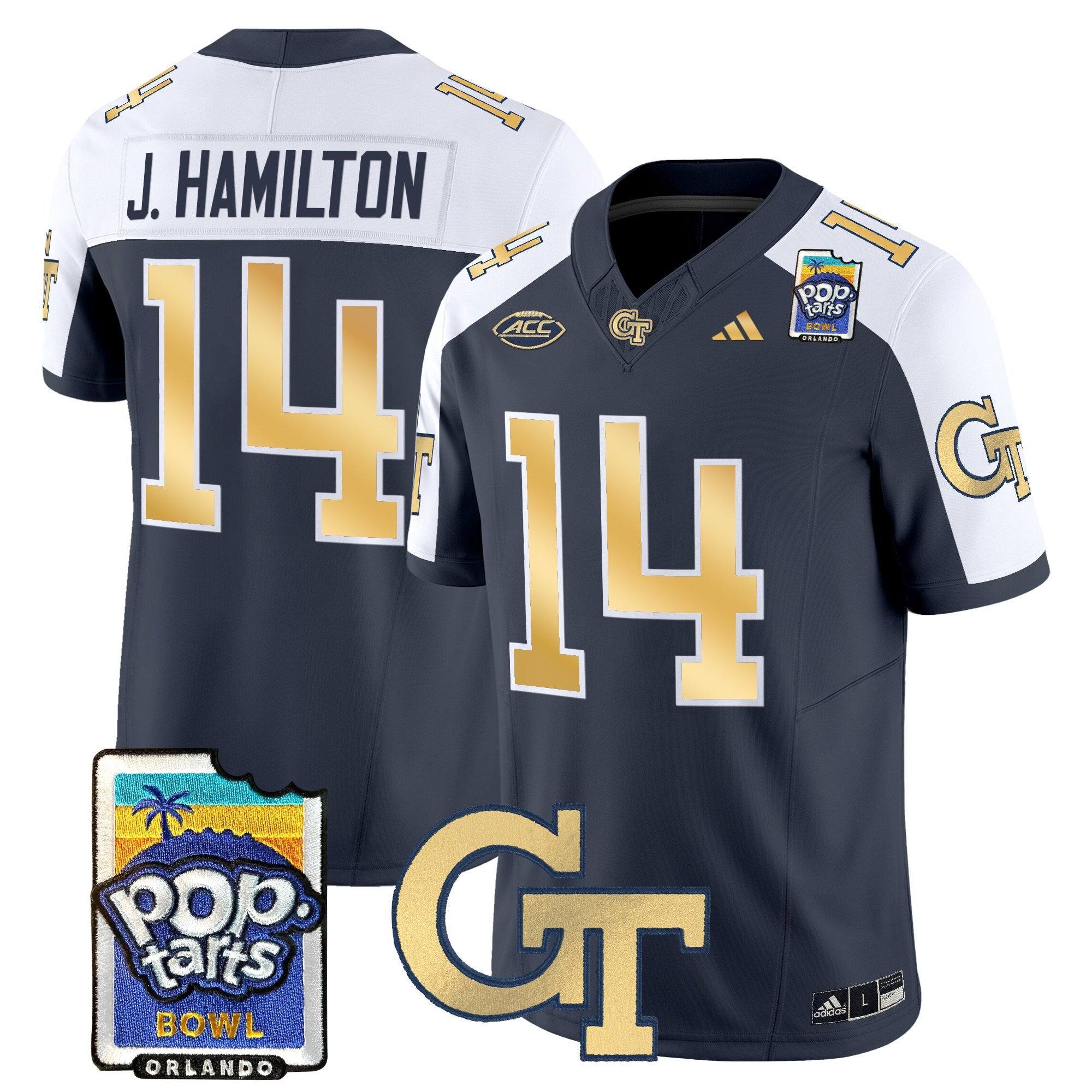 Men's Georgia Tech Yellow Jackets Pop-Tarts Bowl Vapor Limited Jersey - All stitched