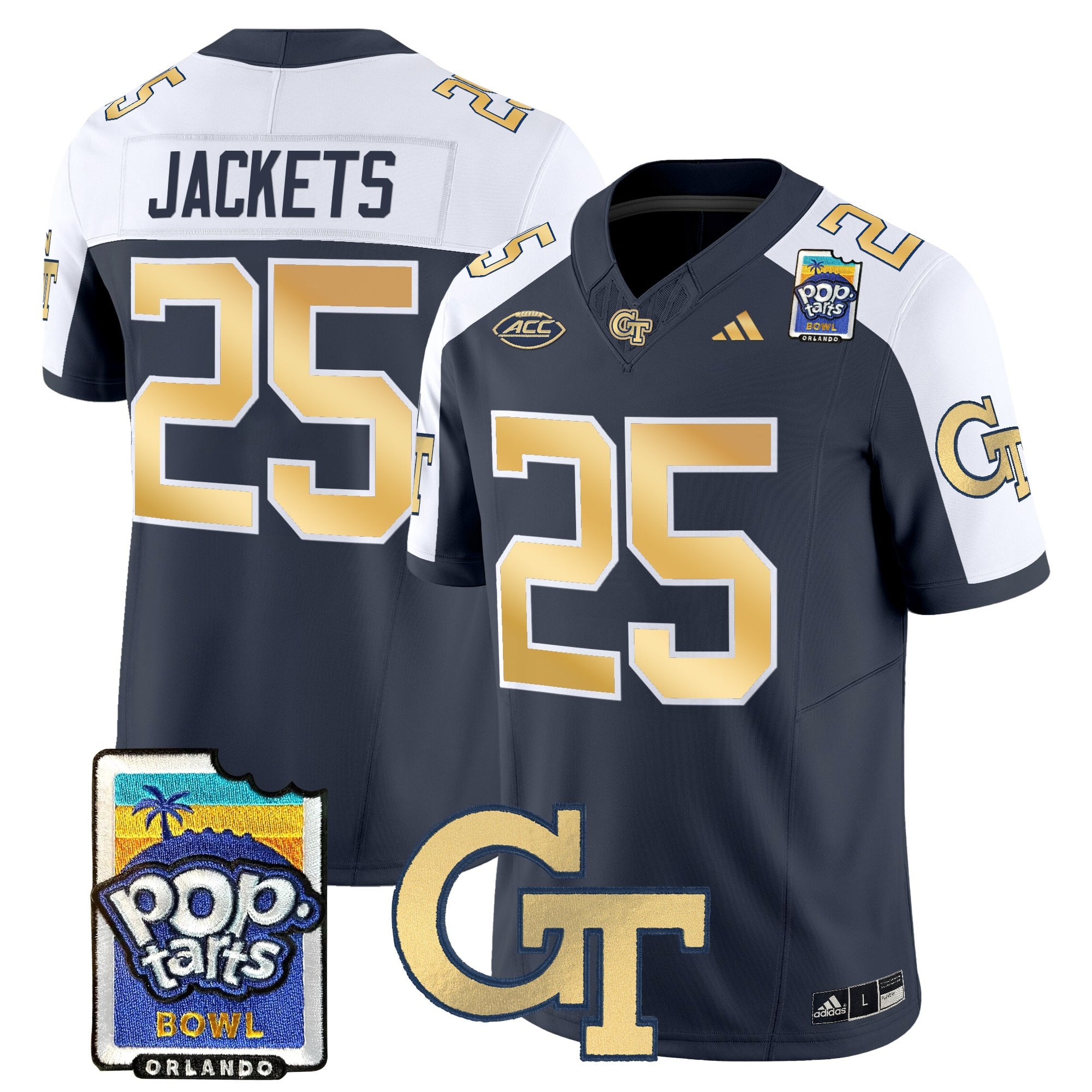 Men's Georgia Tech Yellow Jackets Pop-Tarts Bowl Vapor Limited Jersey - All stitched