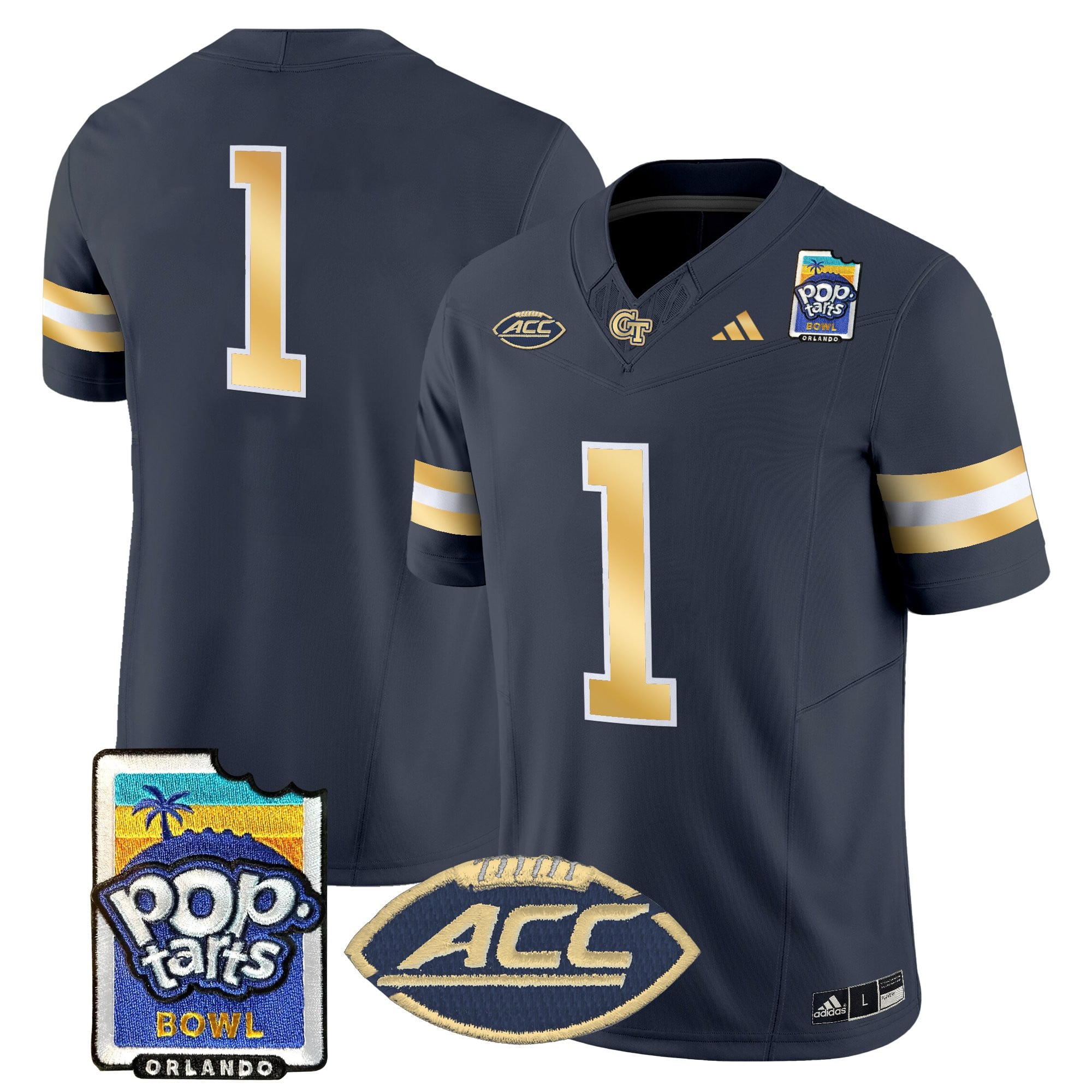 Men's Georgia Tech Yellow Jackets Pop-Tarts Bowl Vapor Limited Jersey - All stitched