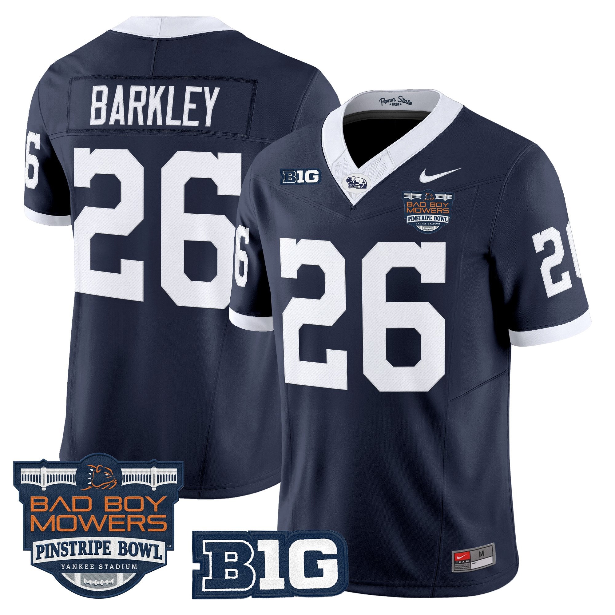 Men's Penn State Nittany Lions Throwback Vapor Limited Jersey - Pinstripe Bowl Patch - All Stitched