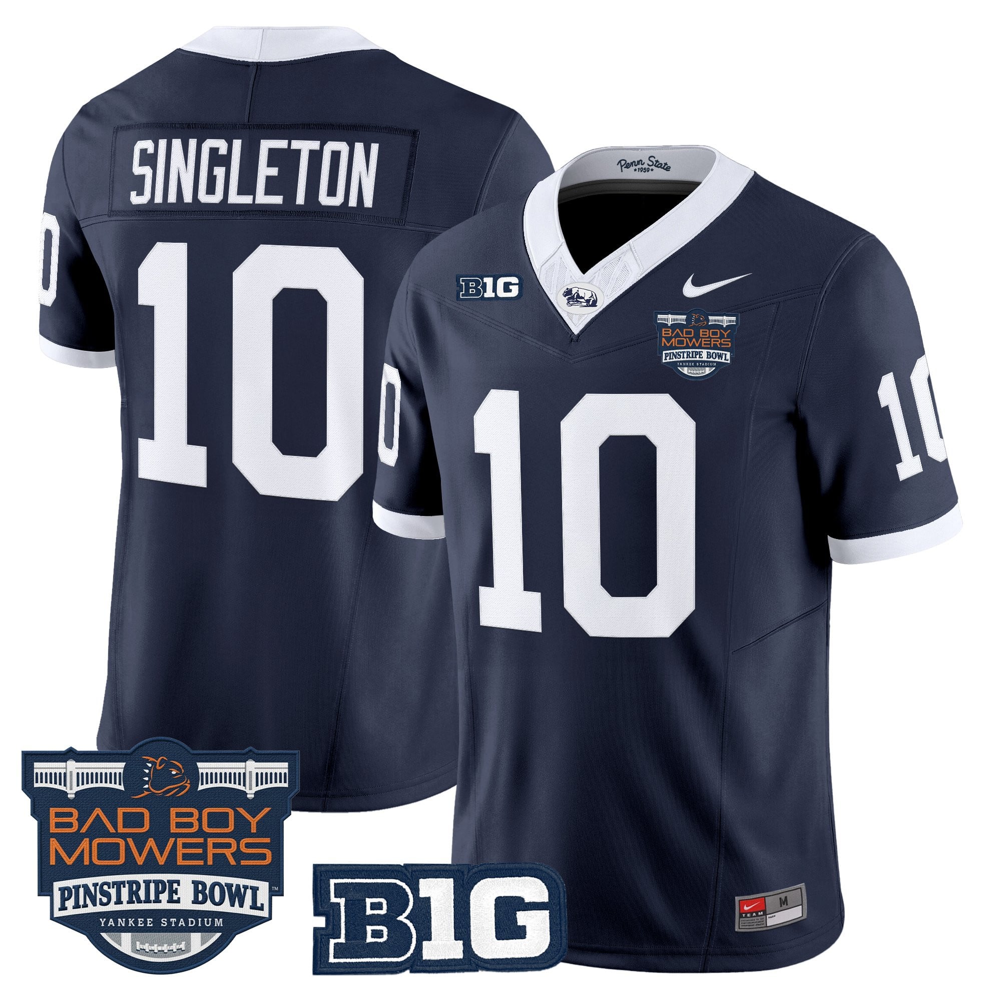 Men's Penn State Nittany Lions Throwback Vapor Limited Jersey - Pinstripe Bowl Patch - All Stitched