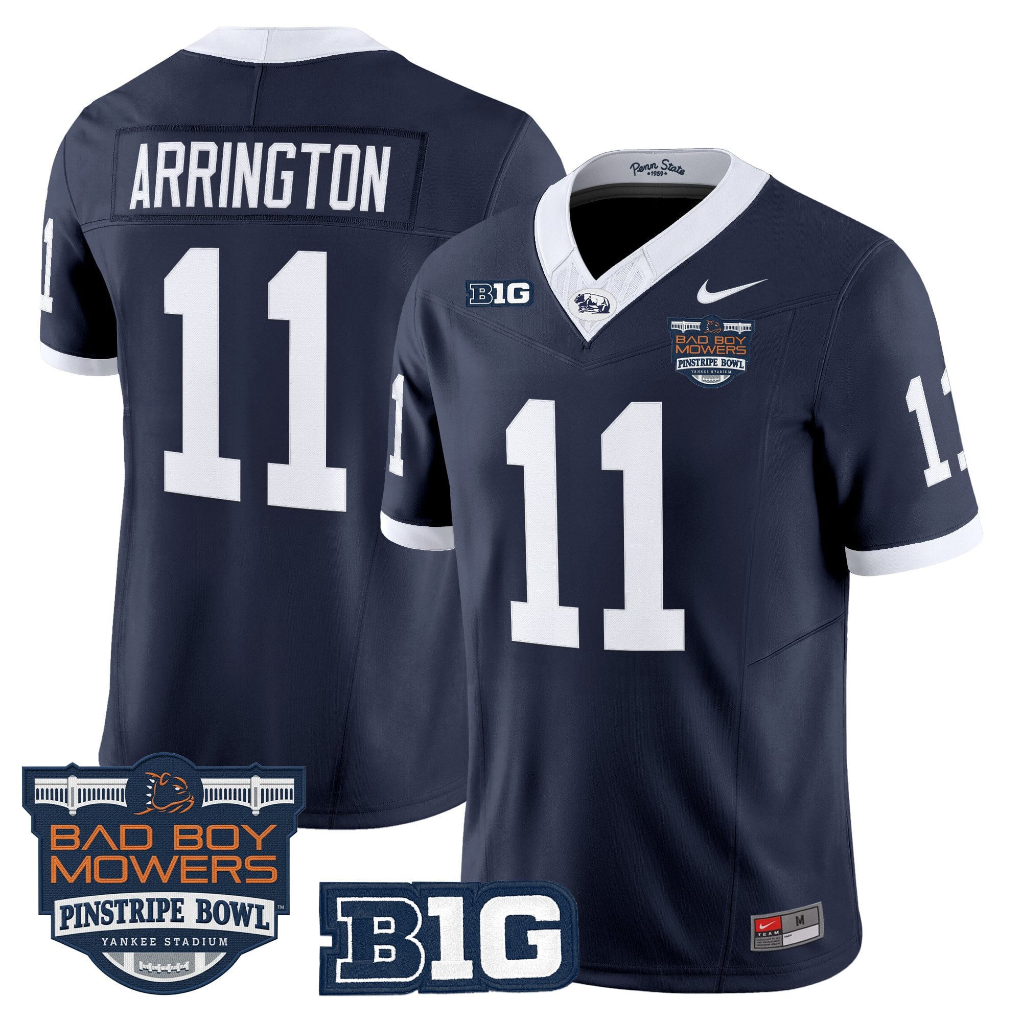Men's Penn State Nittany Lions Throwback Vapor Limited Jersey - Pinstripe Bowl Patch - All Stitched