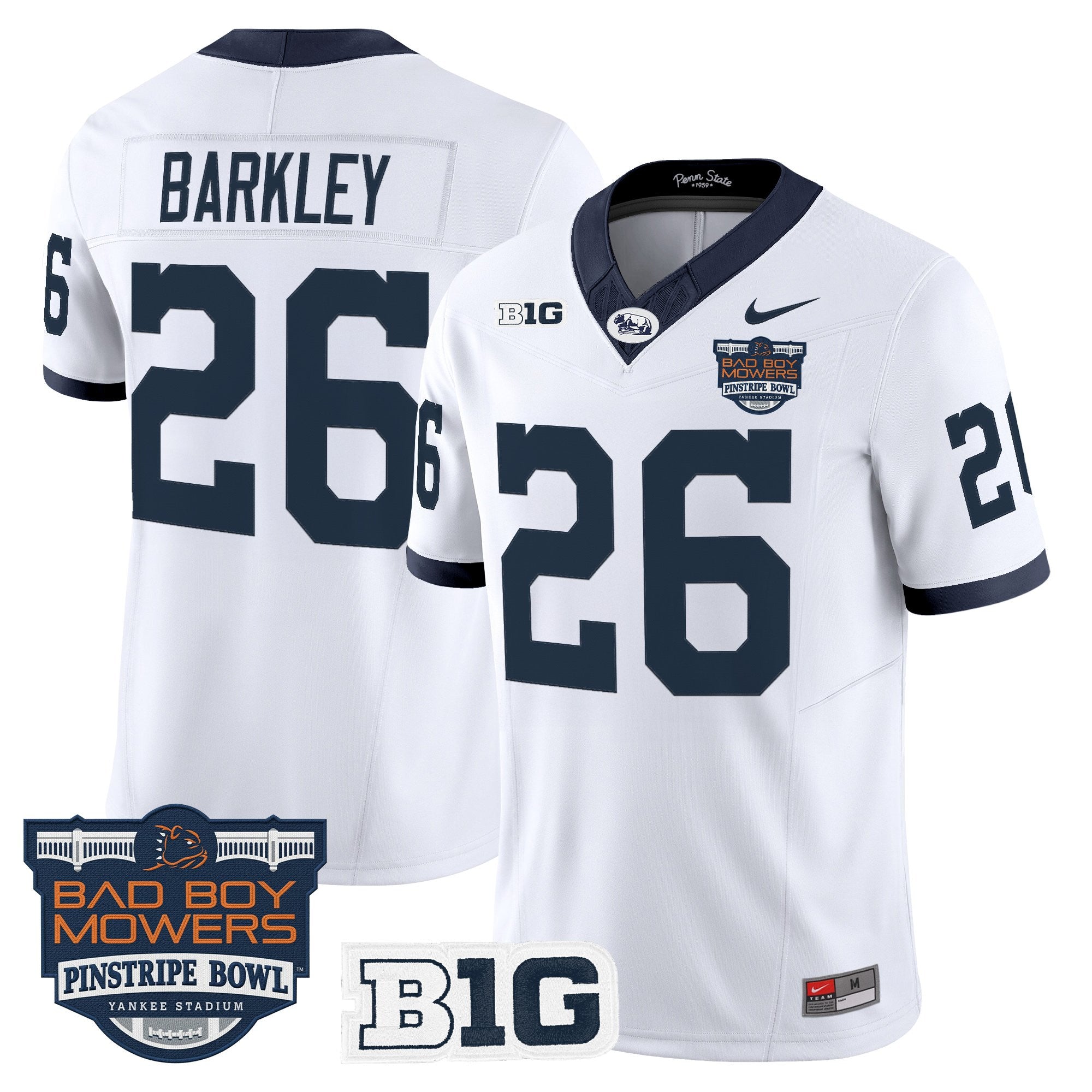 Men's Penn State Nittany Lions Throwback Vapor Limited Jersey - Pinstripe Bowl Patch - All Stitched