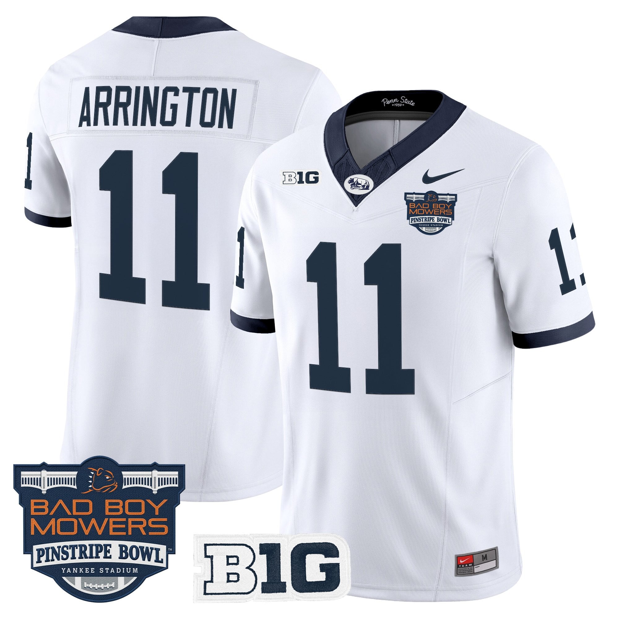 Men's Penn State Nittany Lions Throwback Vapor Limited Jersey - Pinstripe Bowl Patch - All Stitched