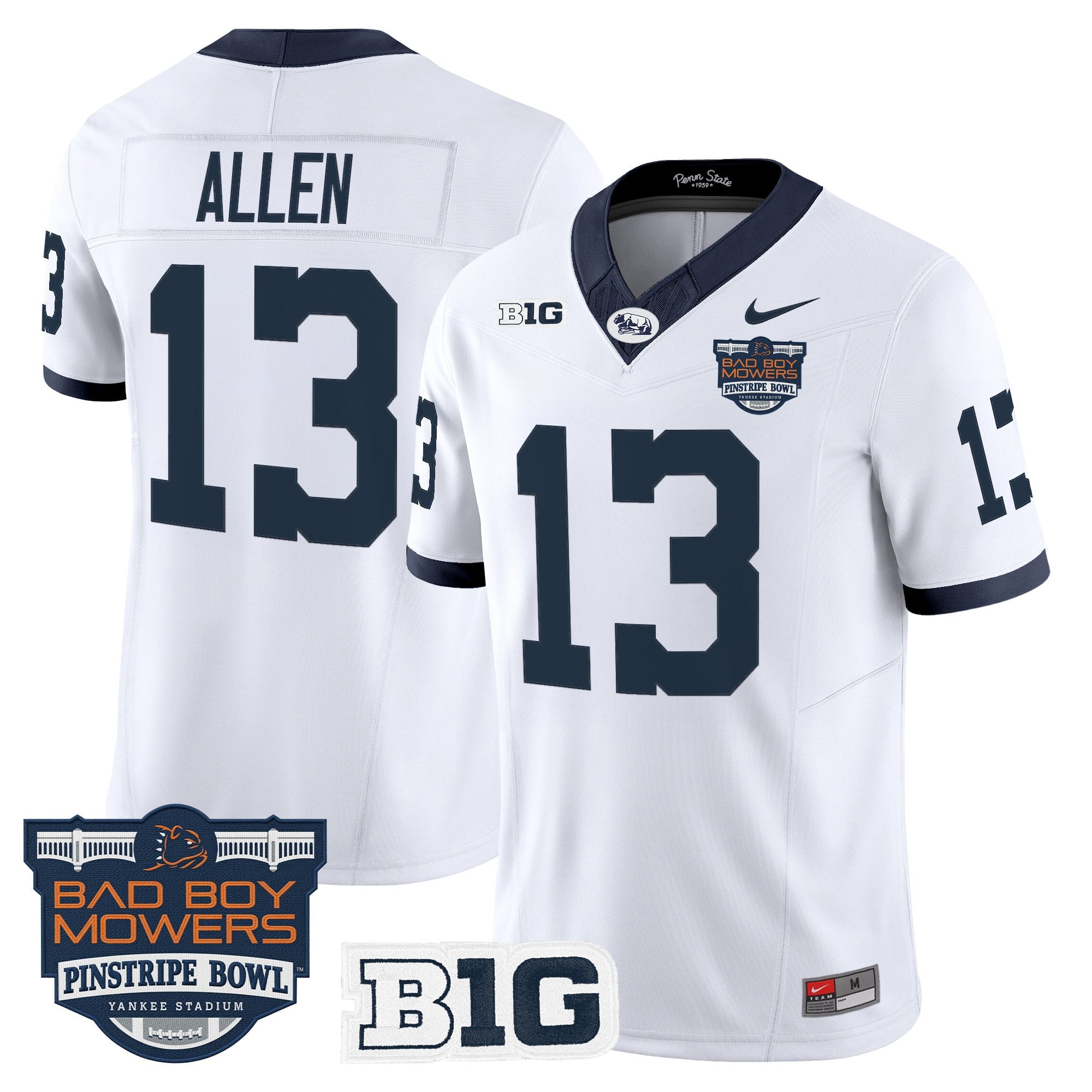 Men's Penn State Nittany Lions Throwback Vapor Limited Jersey - Pinstripe Bowl Patch - All Stitched