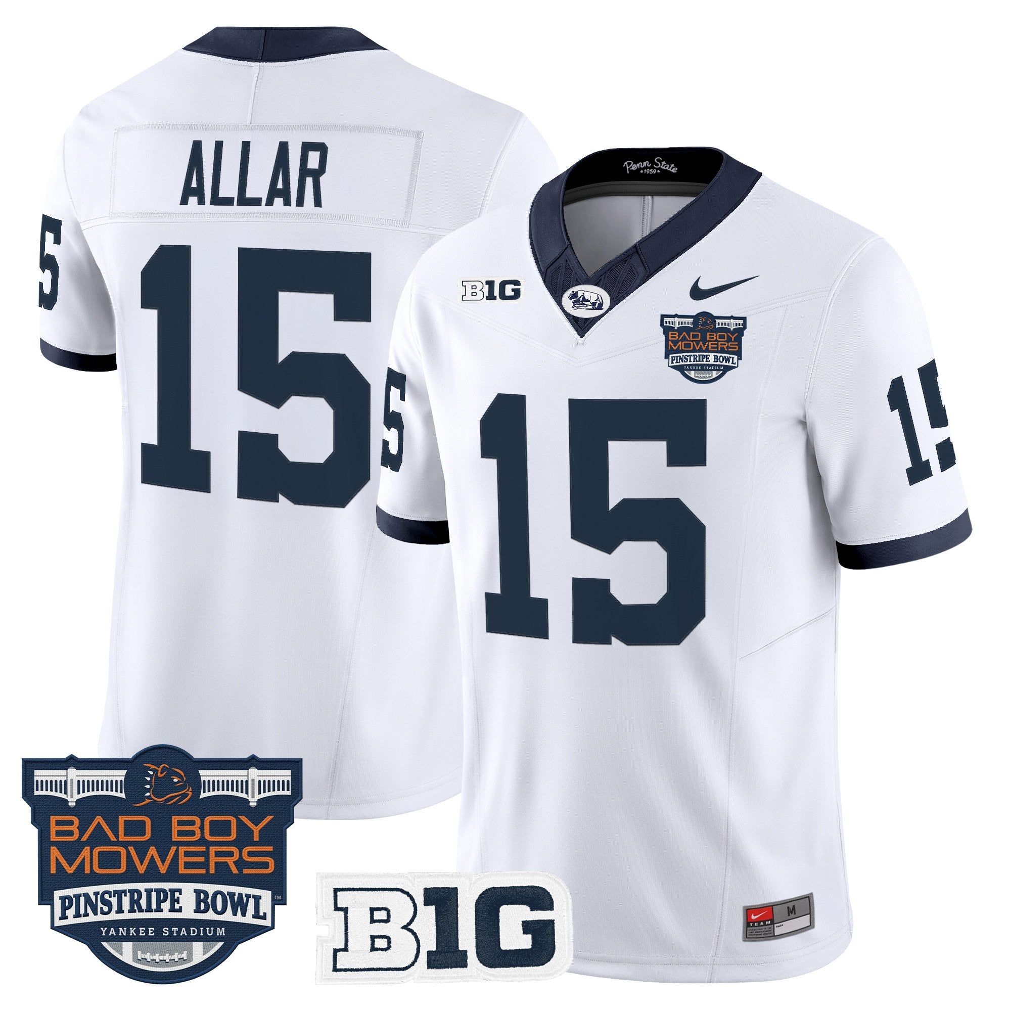 Men's Penn State Nittany Lions Throwback Vapor Limited Jersey - Pinstripe Bowl Patch - All Stitched