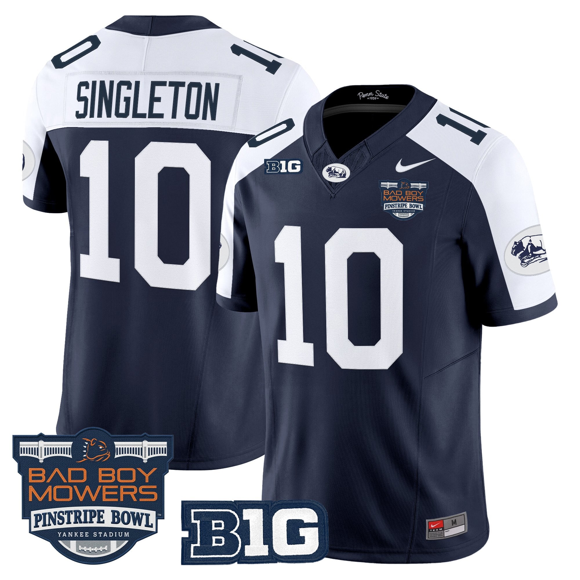 Men's Penn State Nittany Lions Throwback Vapor Limited Jersey - Pinstripe Bowl Patch - All Stitched
