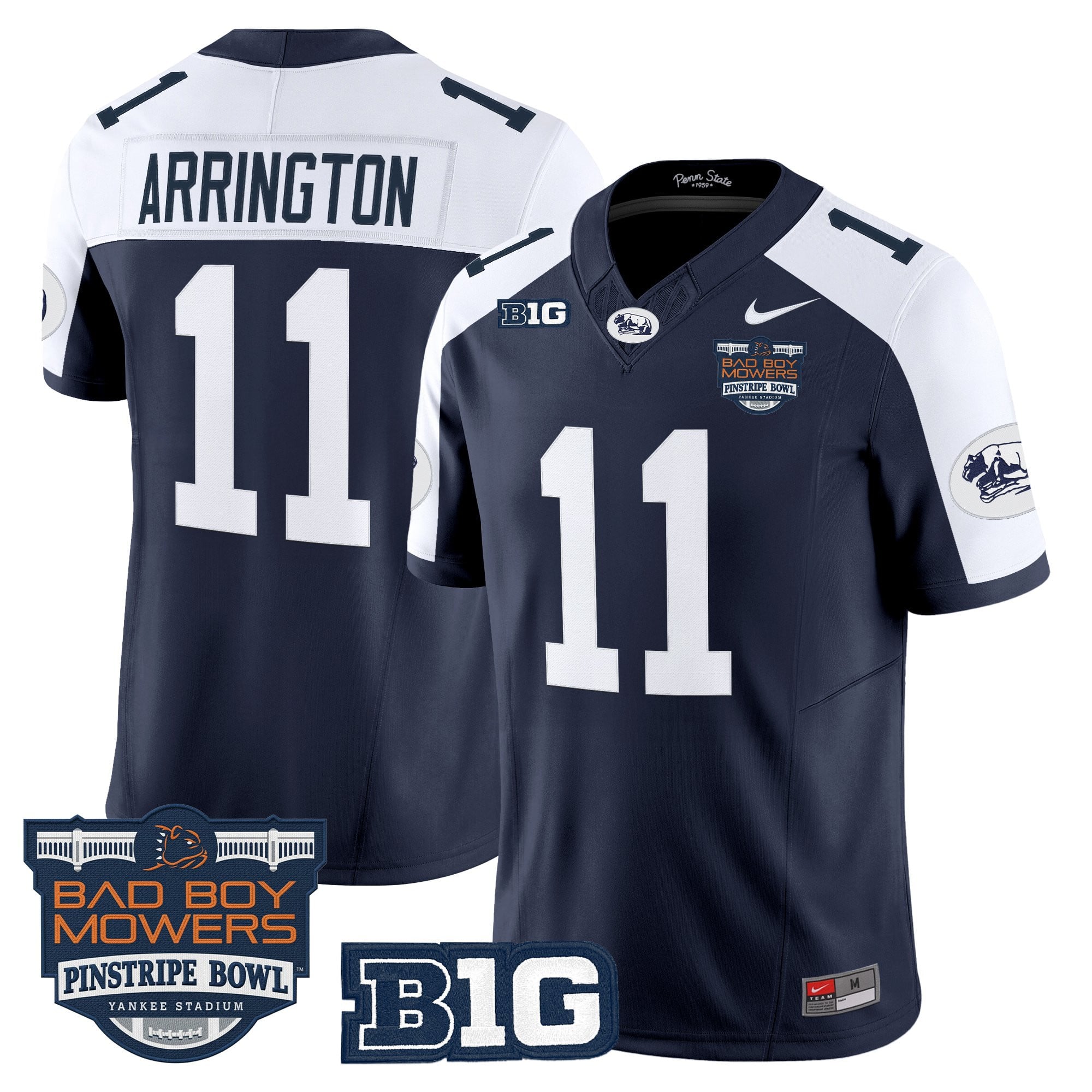Men's Penn State Nittany Lions Throwback Vapor Limited Jersey - Pinstripe Bowl Patch - All Stitched