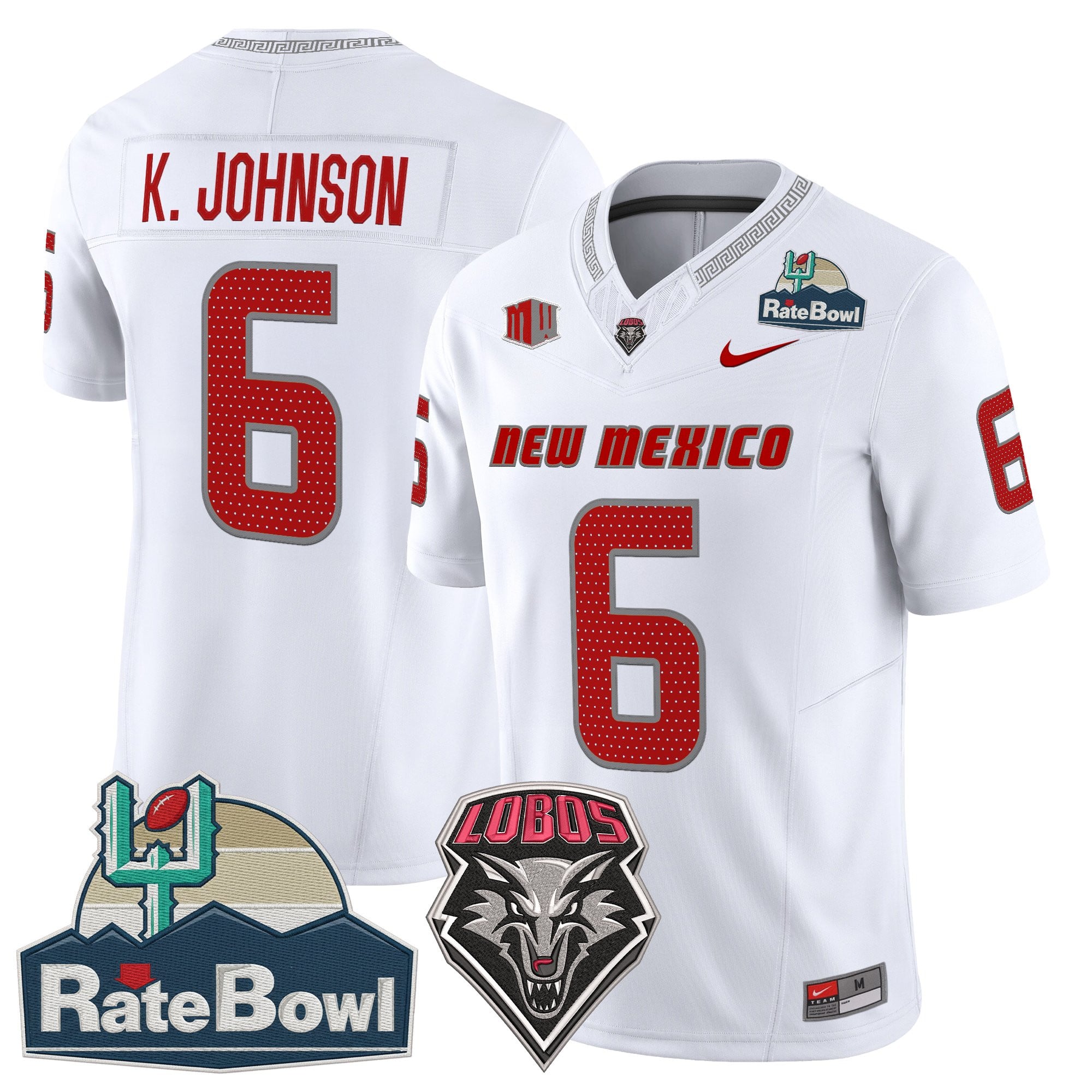 Men's New Mexico Lobos 2025 Rate Bowl Vapor Limited Jersey - All Stitched