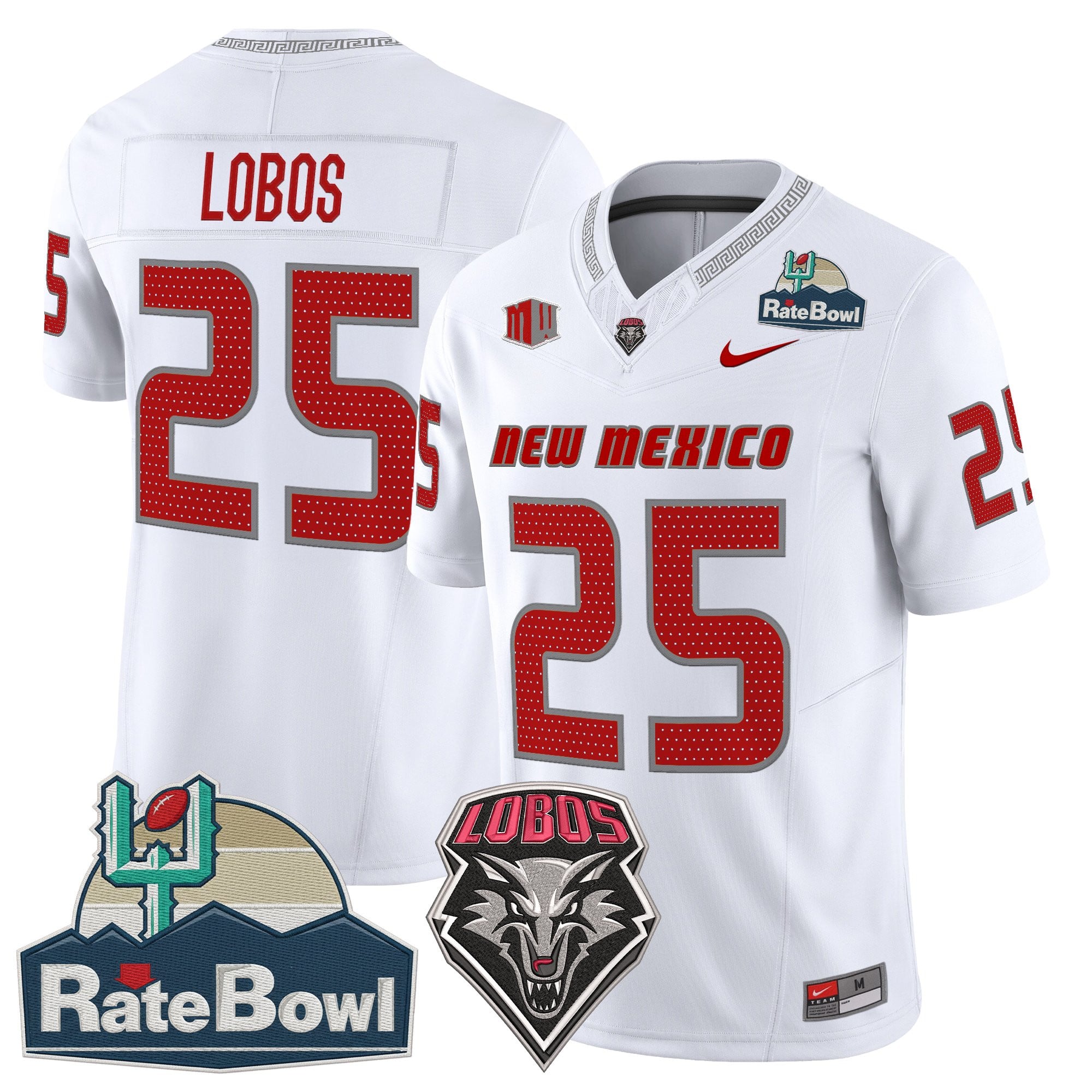 Men's New Mexico Lobos 2025 Rate Bowl Vapor Limited Jersey - All Stitched
