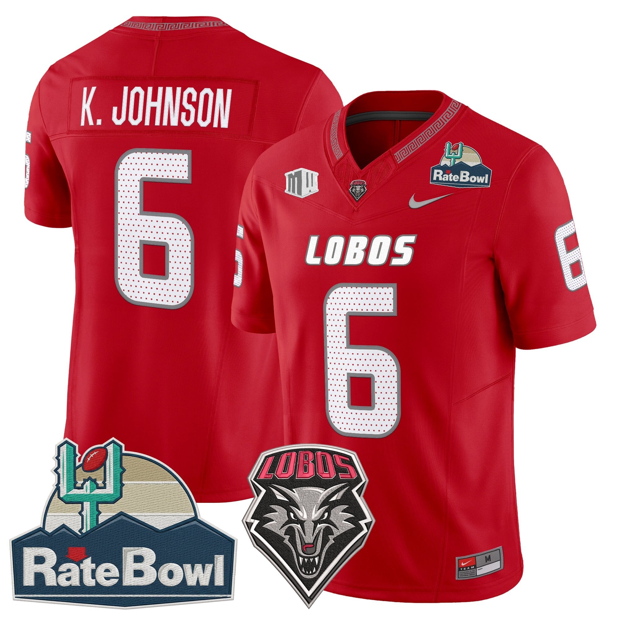 Men's New Mexico Lobos 2025 Rate Bowl Vapor Limited Jersey - All Stitched