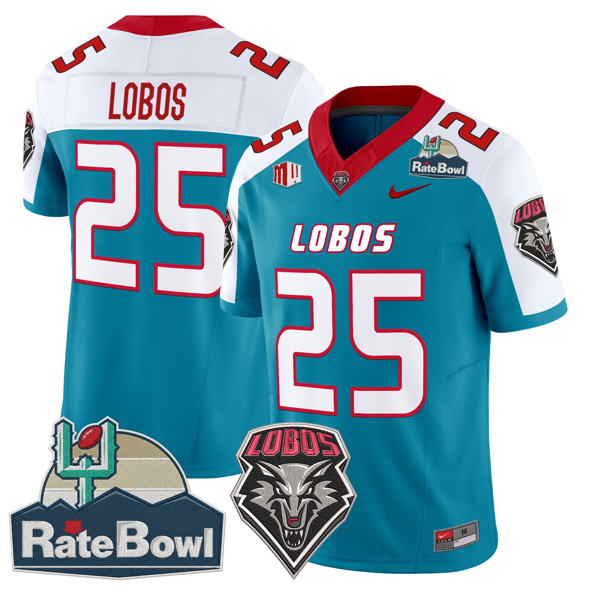 Men's New Mexico Lobos 2025 Rate Bowl Vapor Limited Jersey - All Stitched