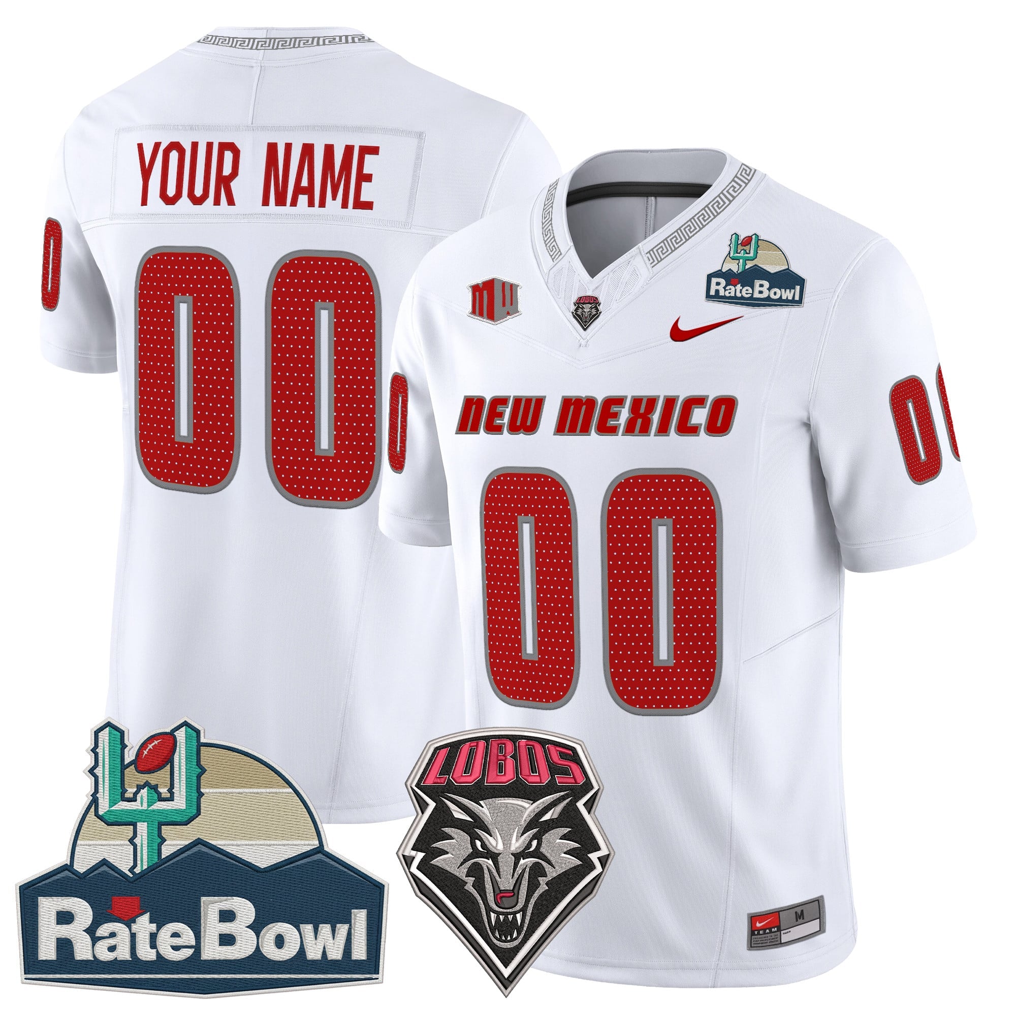 New Mexico Lobos 2025 Rate Bowl Vapor Limited Custom Jersey - All Stitched