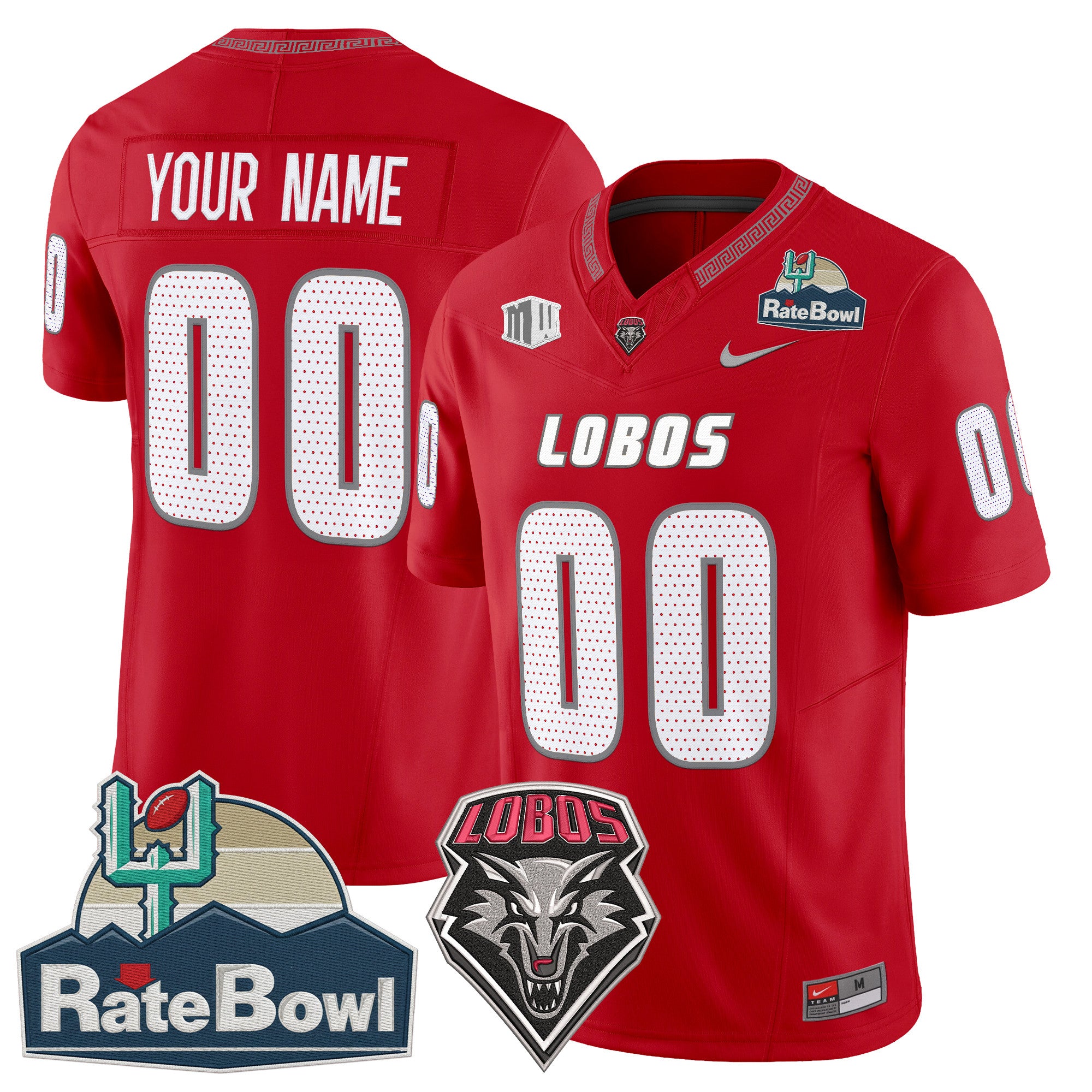 New Mexico Lobos 2025 Rate Bowl Vapor Limited Custom Jersey - All Stitched