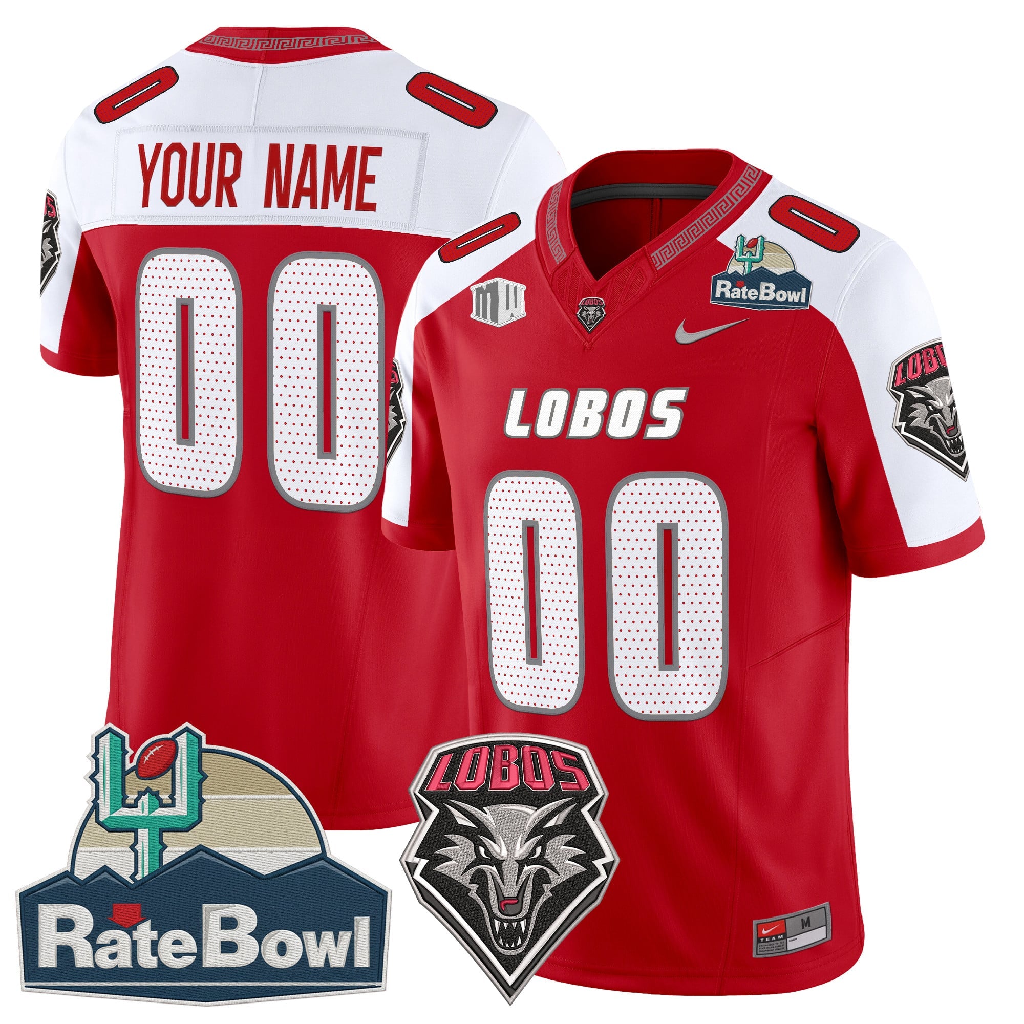 New Mexico Lobos 2025 Rate Bowl Vapor Limited Custom Jersey - All Stitched