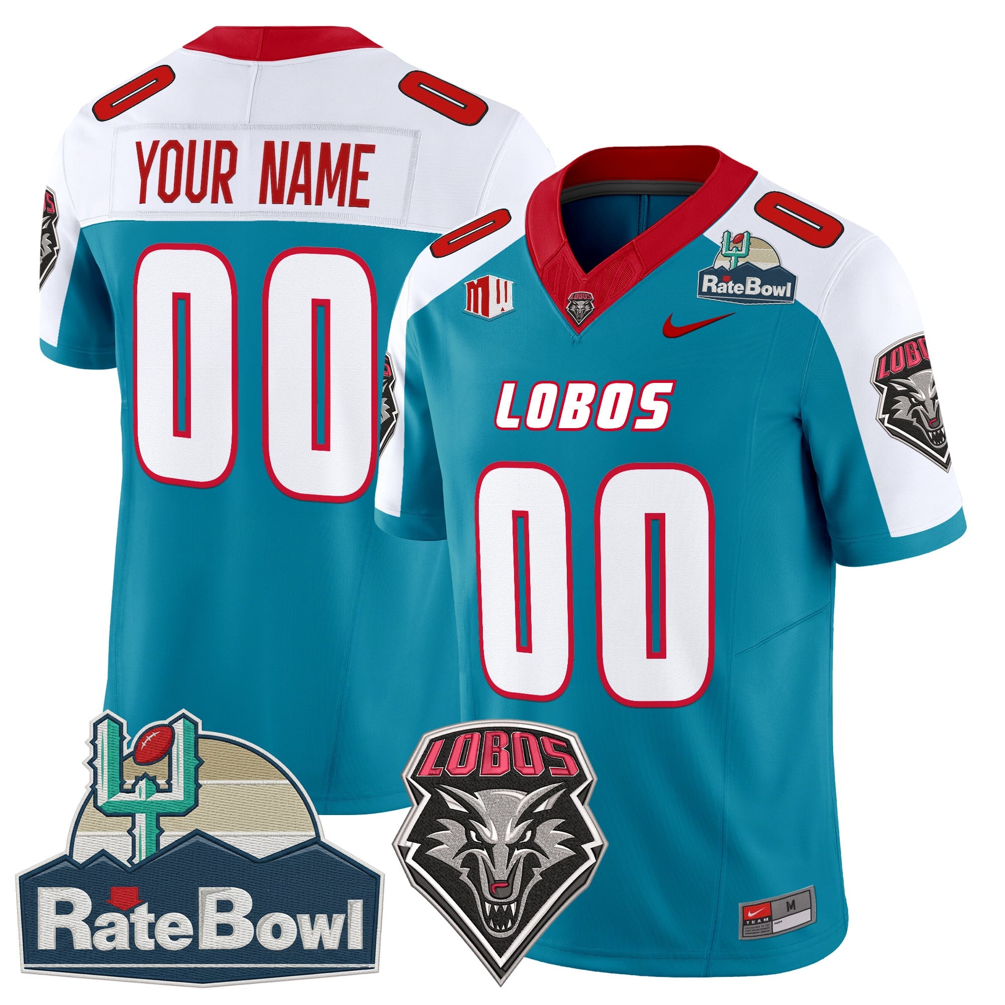 New Mexico Lobos 2025 Rate Bowl Vapor Limited Custom Jersey - All Stitched