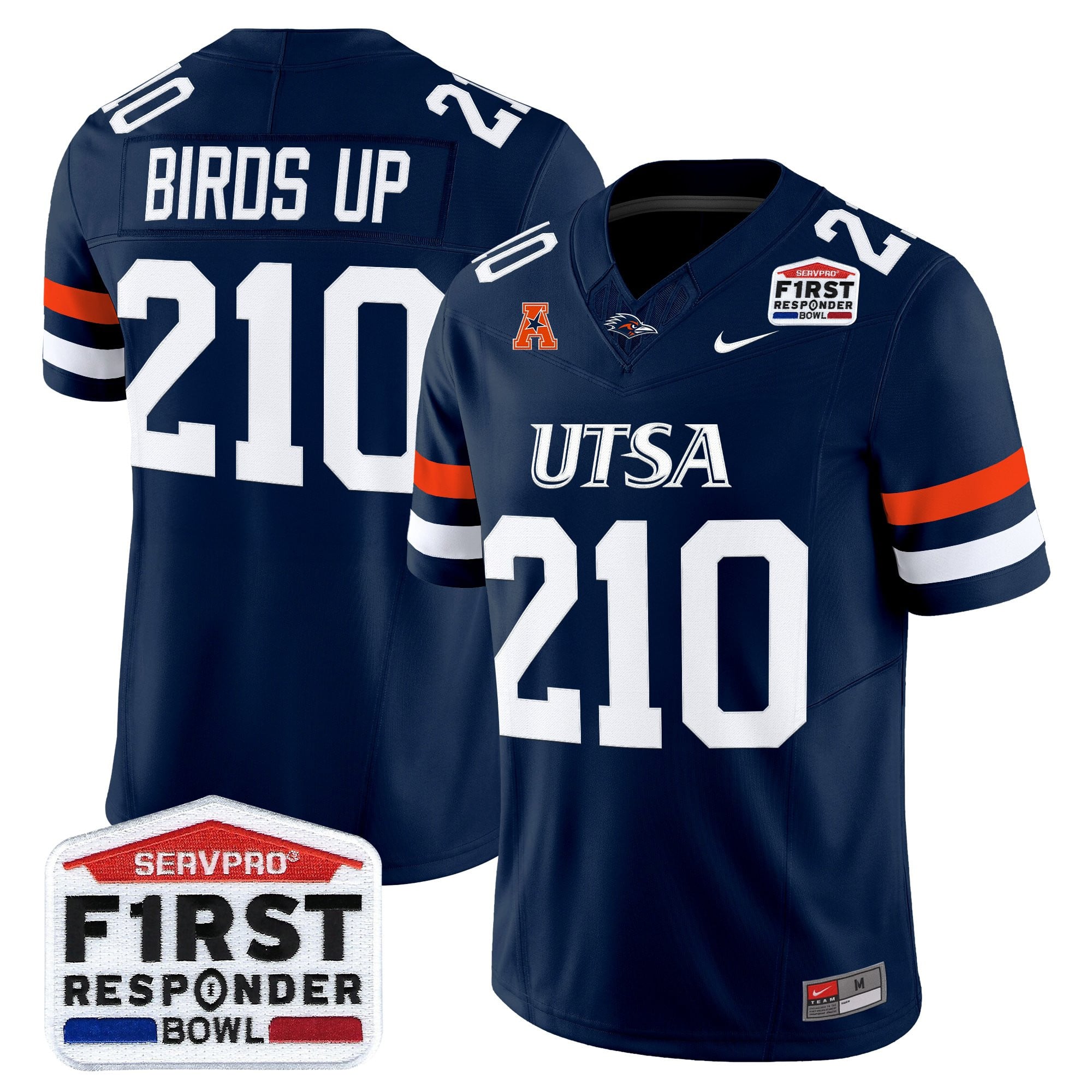 Men's UTSA Roadrunners 2025 First Responder Bowl Vapor Limited Jersey - All Stitched