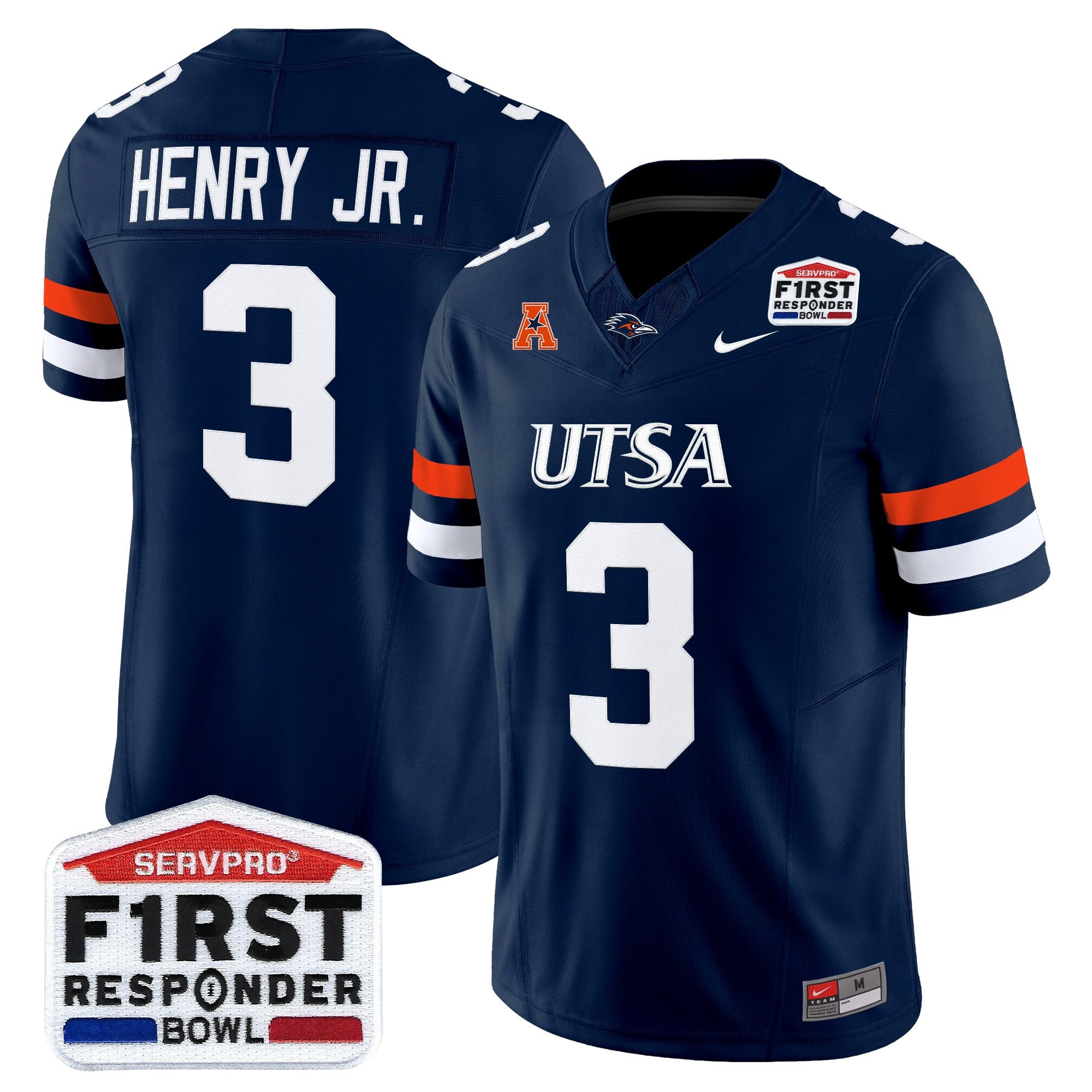 Men's UTSA Roadrunners 2025 First Responder Bowl Vapor Limited Jersey - All Stitched