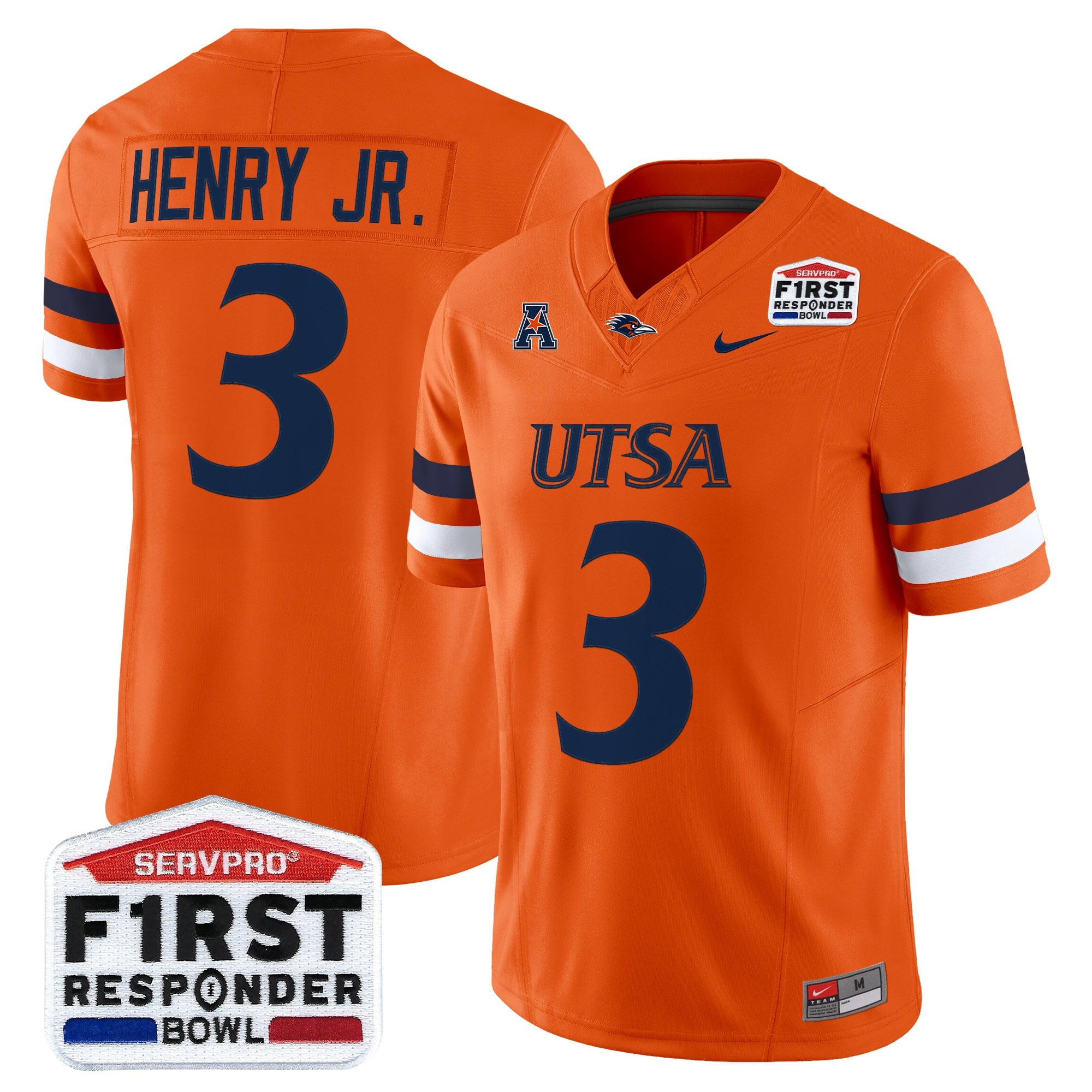 Men's UTSA Roadrunners 2025 First Responder Bowl Vapor Limited Jersey - All Stitched