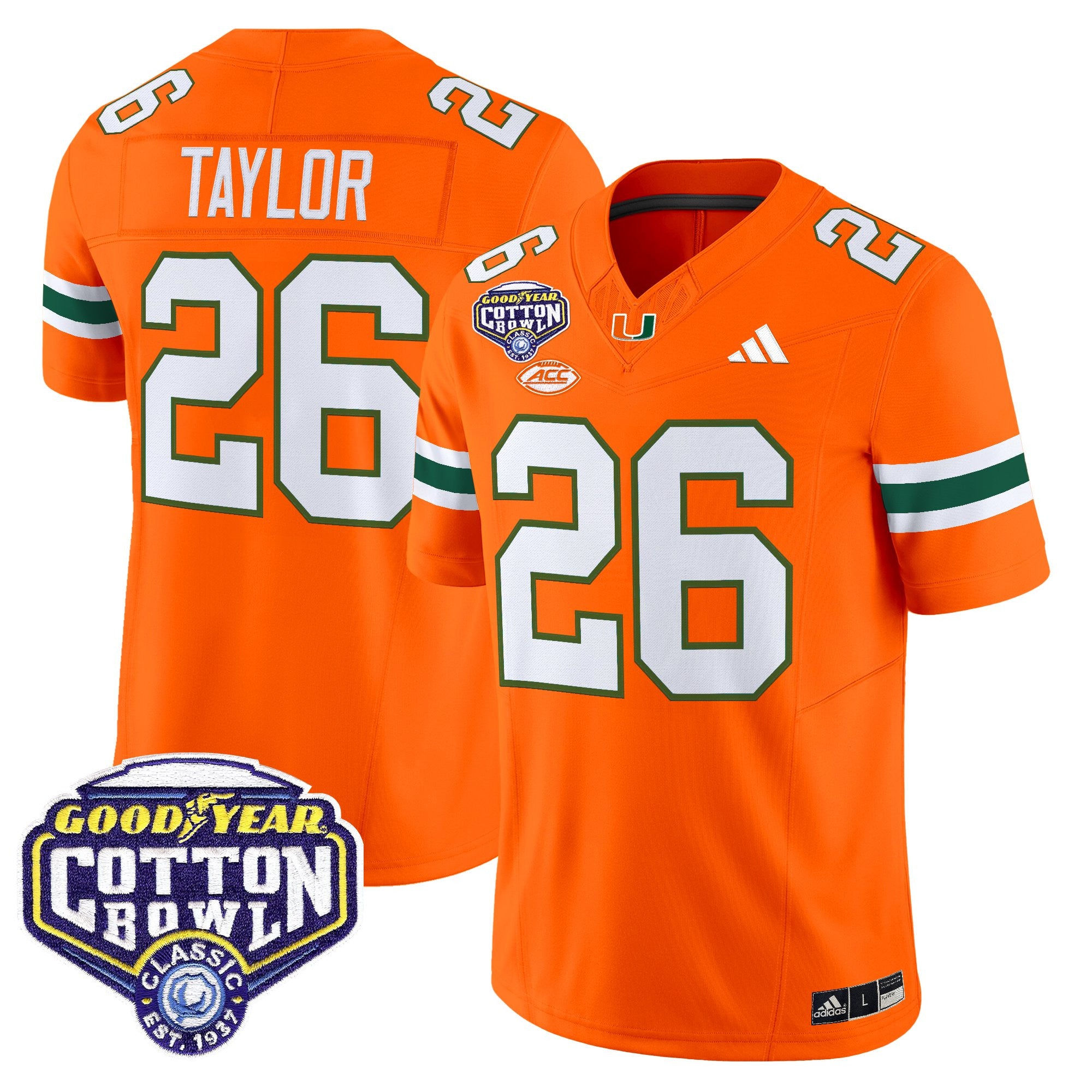 Men's Miami Hurricanes 2025 Cotton Bowl Vapor Limited Jersey - All Stitched