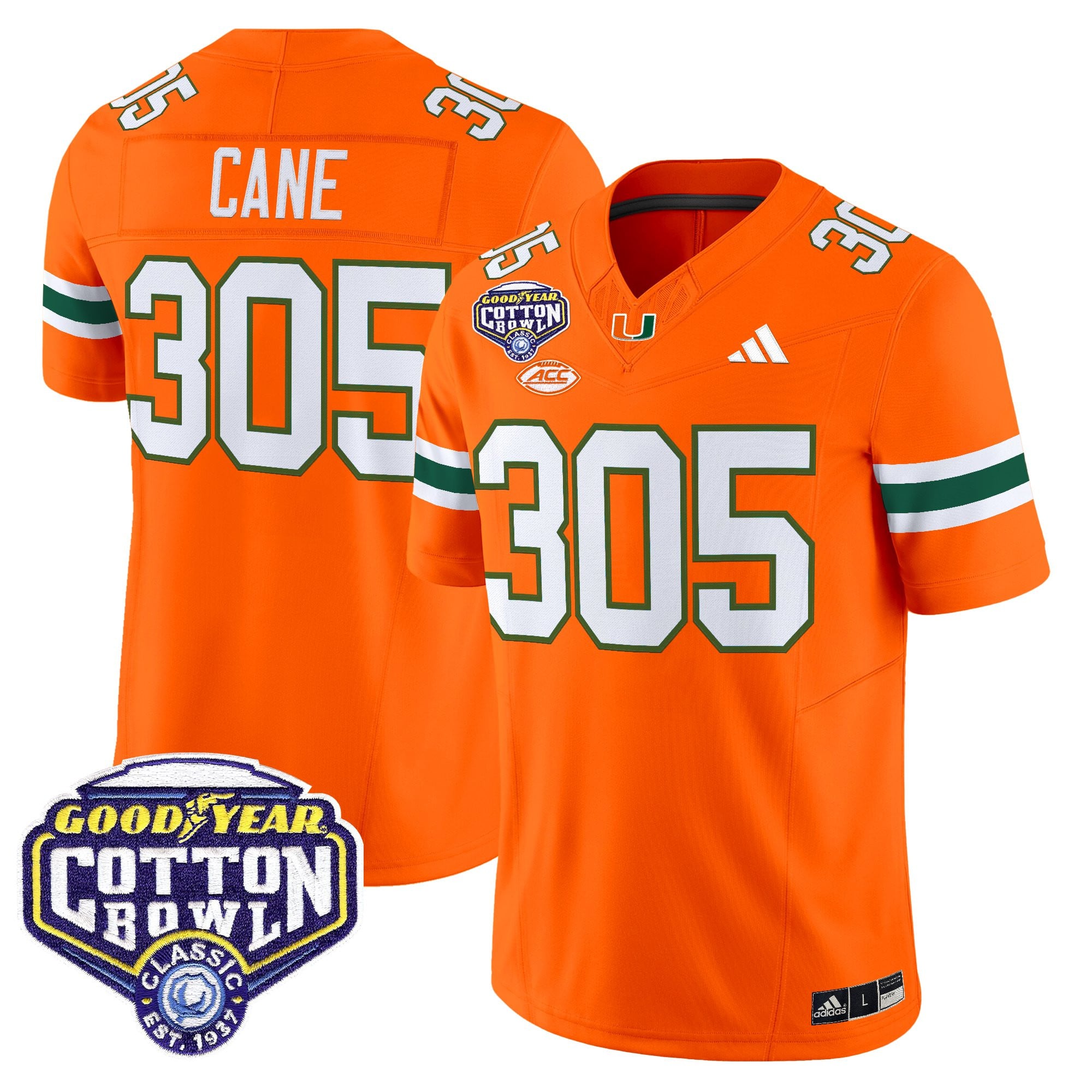 Men's Miami Hurricanes 2025 Cotton Bowl Vapor Limited Jersey - All Stitched