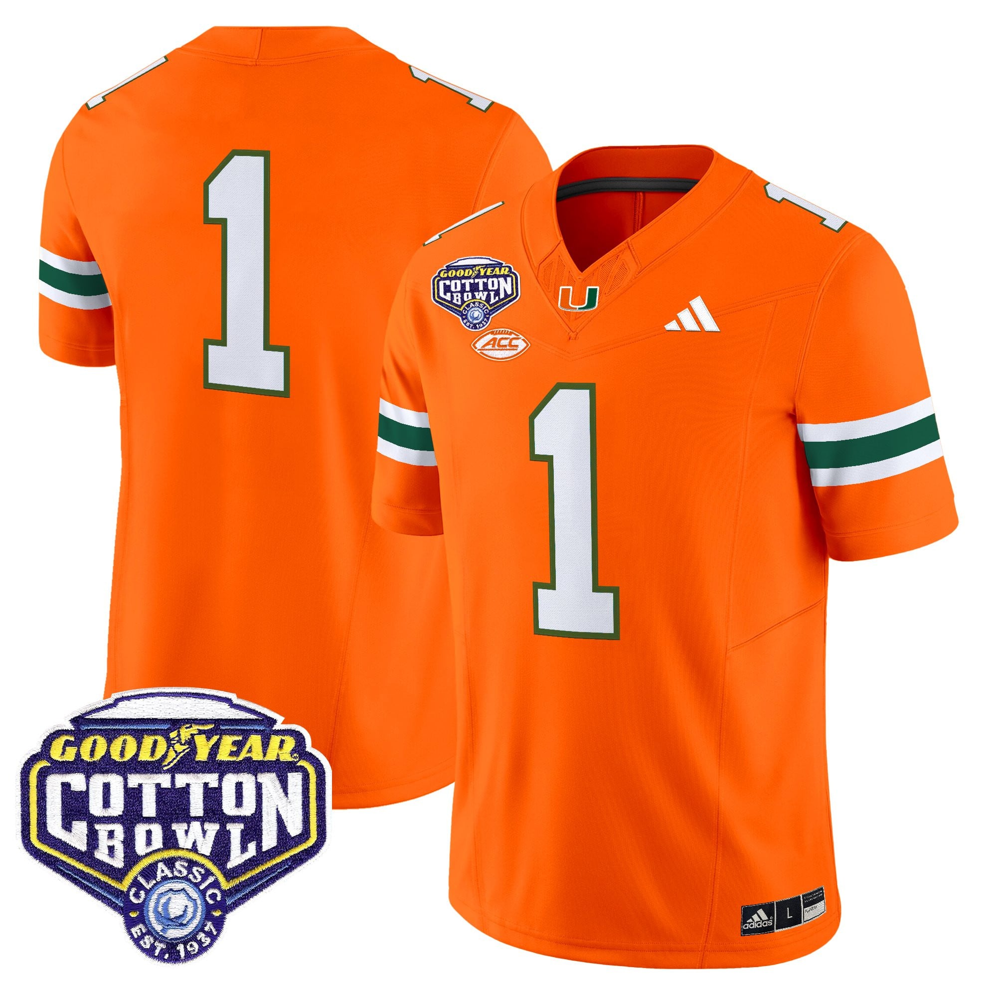 Men's Miami Hurricanes 2025 Cotton Bowl Vapor Limited Jersey - All Stitched