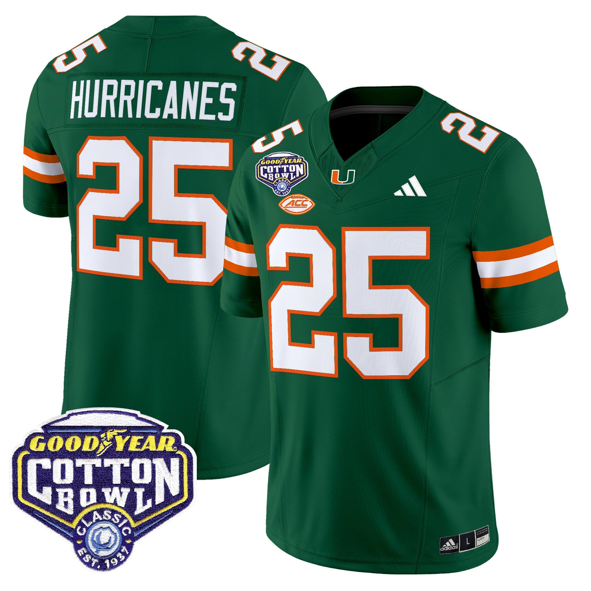 Men's Miami Hurricanes 2025 Cotton Bowl Vapor Limited Jersey - All Stitched