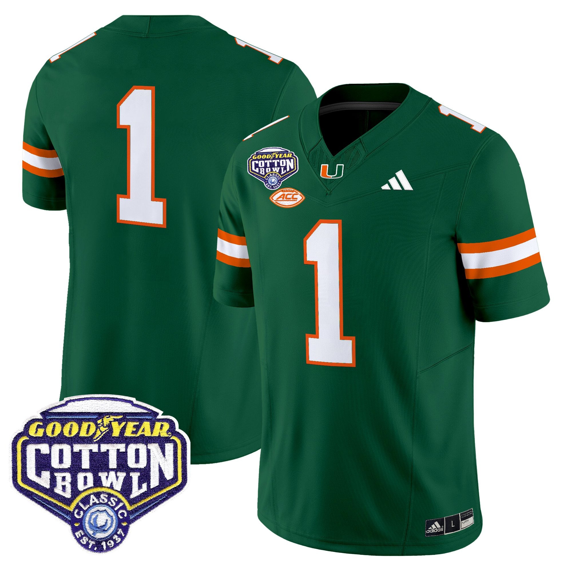 Men's Miami Hurricanes 2025 Cotton Bowl Vapor Limited Jersey - All Stitched