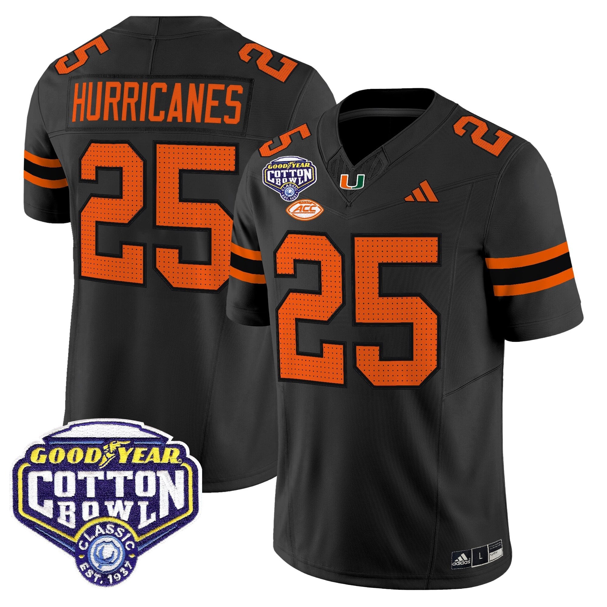 Men's Miami Hurricanes 2025 Cotton Bowl Vapor Limited Jersey - All Stitched