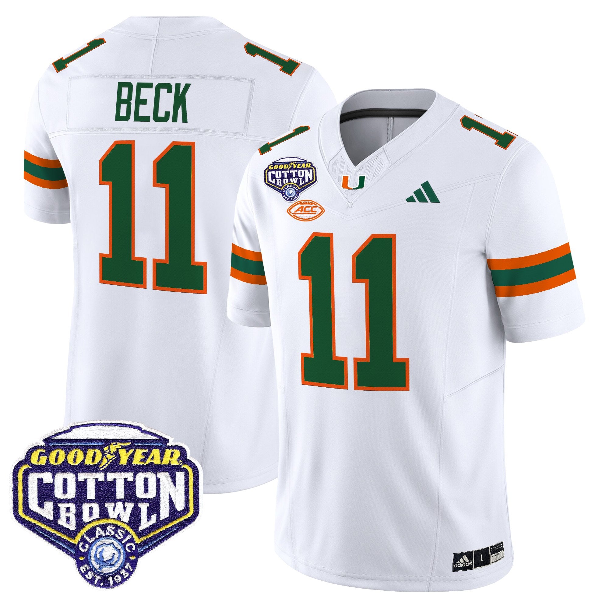 Men's Miami Hurricanes 2025 Cotton Bowl Vapor Limited Jersey - All Stitched