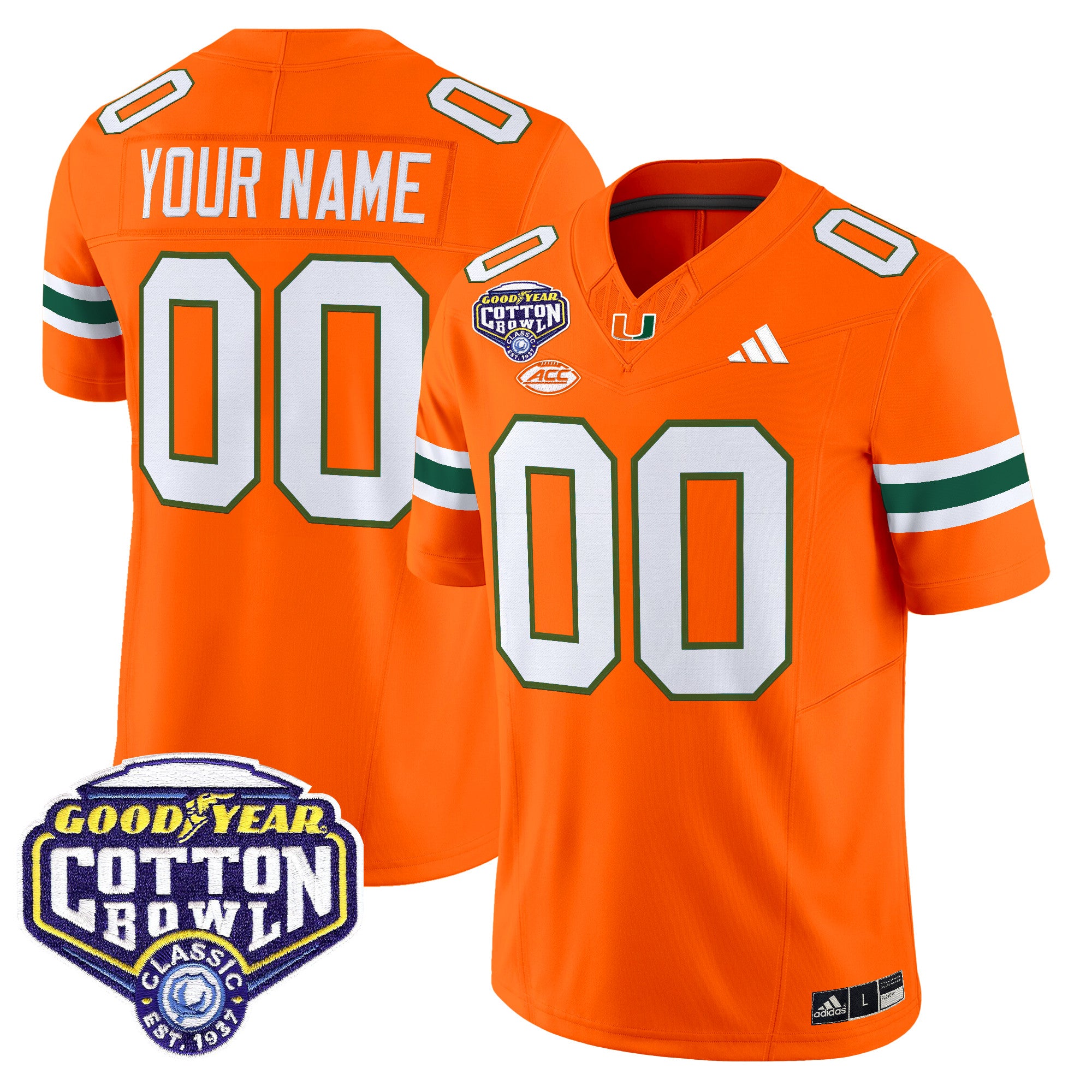 Miami Hurricanes 2025 Cotton Bowl Vapor Limited Custom Jersey - All Stitched
