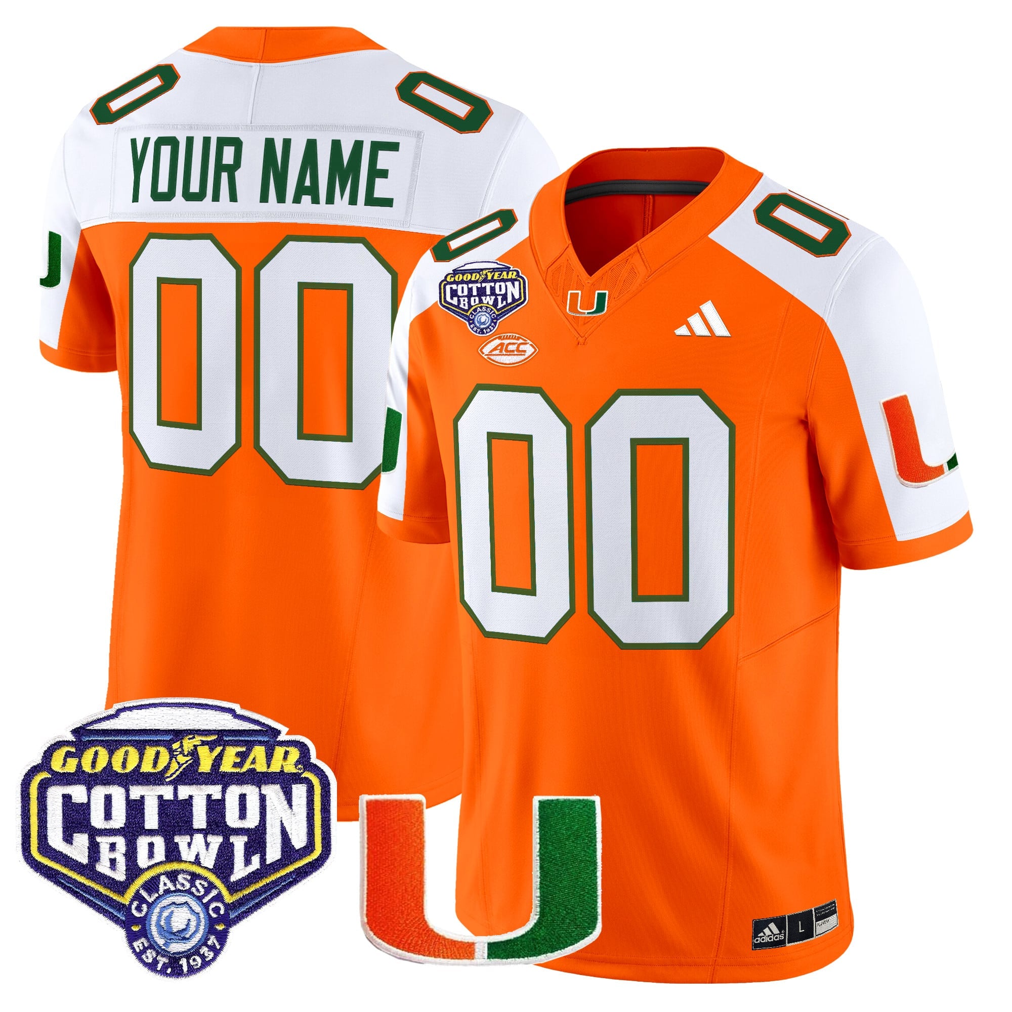 Miami Hurricanes 2025 Cotton Bowl Vapor Limited Custom Jersey - All Stitched