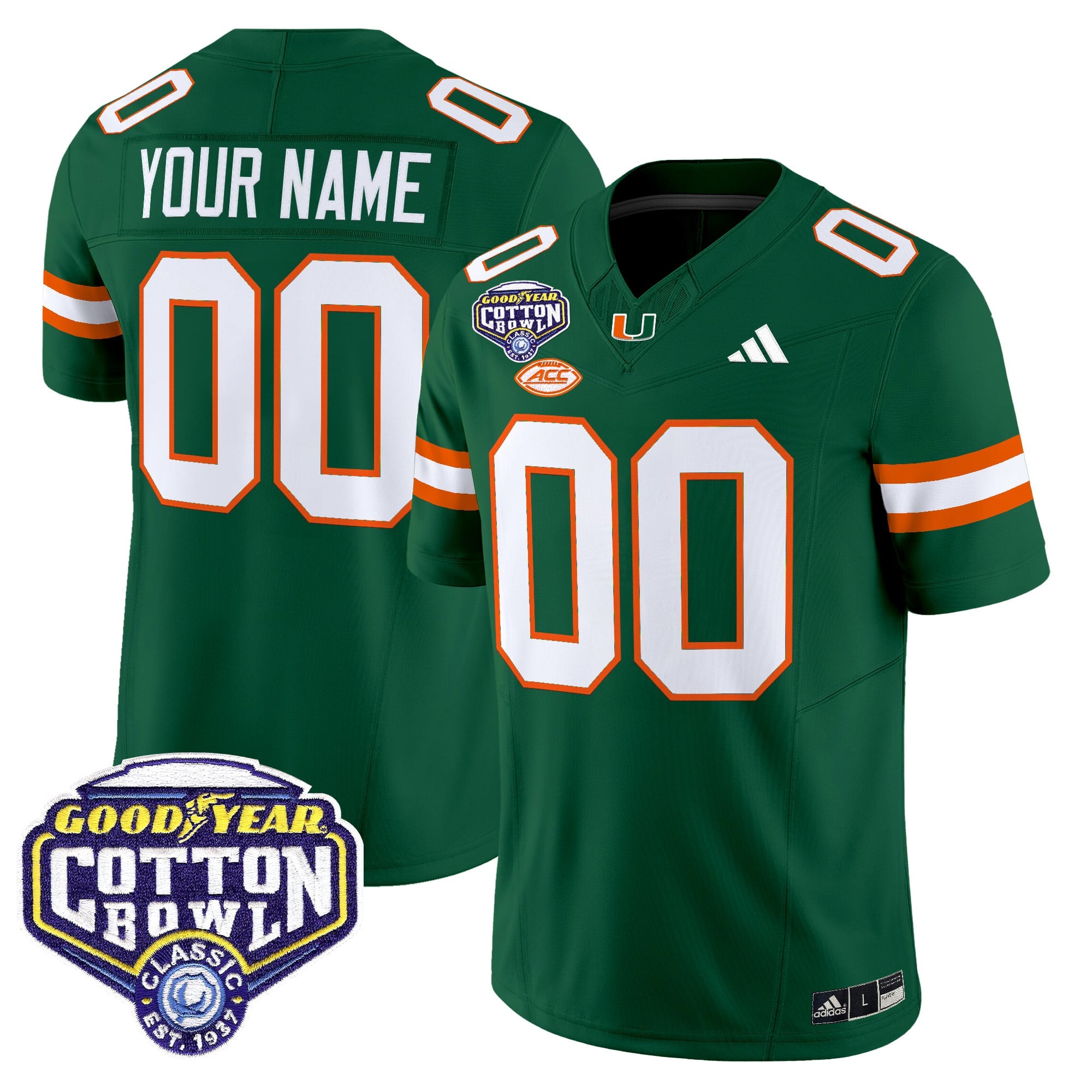 Miami Hurricanes 2025 Cotton Bowl Vapor Limited Custom Jersey - All Stitched