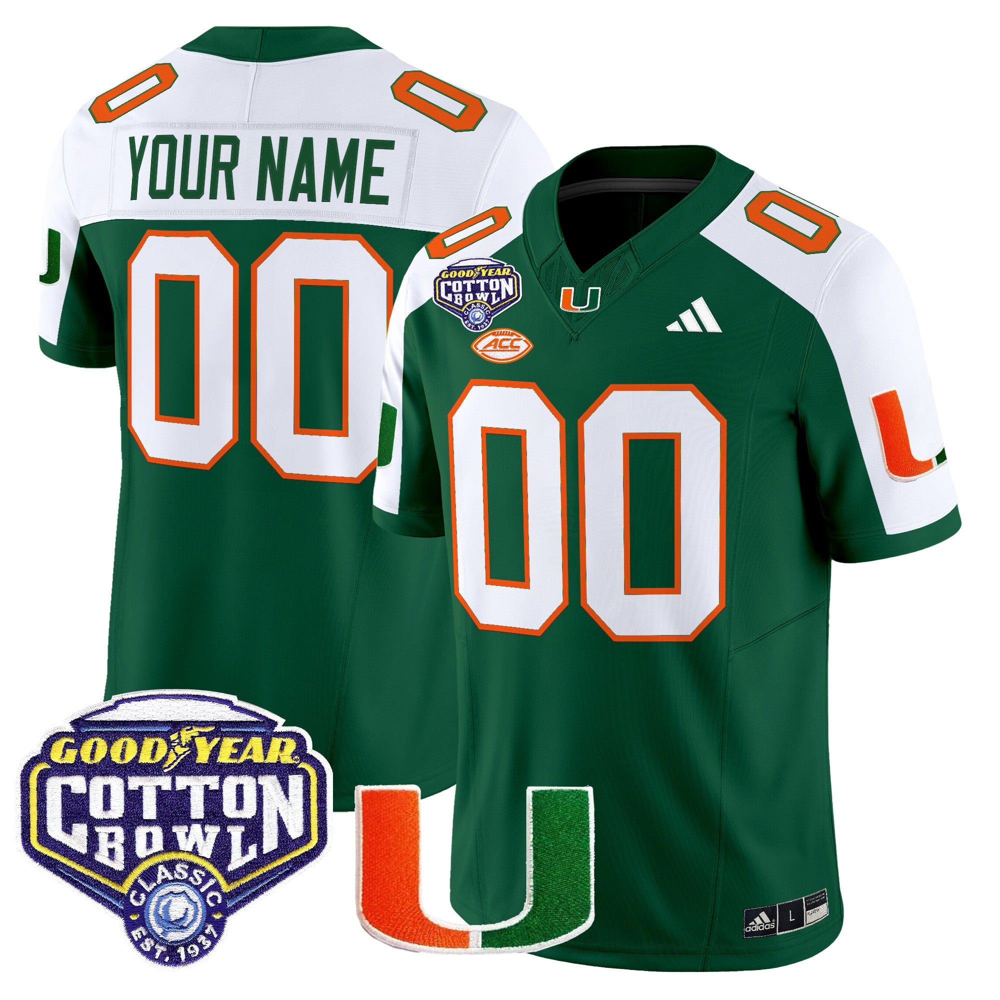 Miami Hurricanes 2025 Cotton Bowl Vapor Limited Custom Jersey - All Stitched