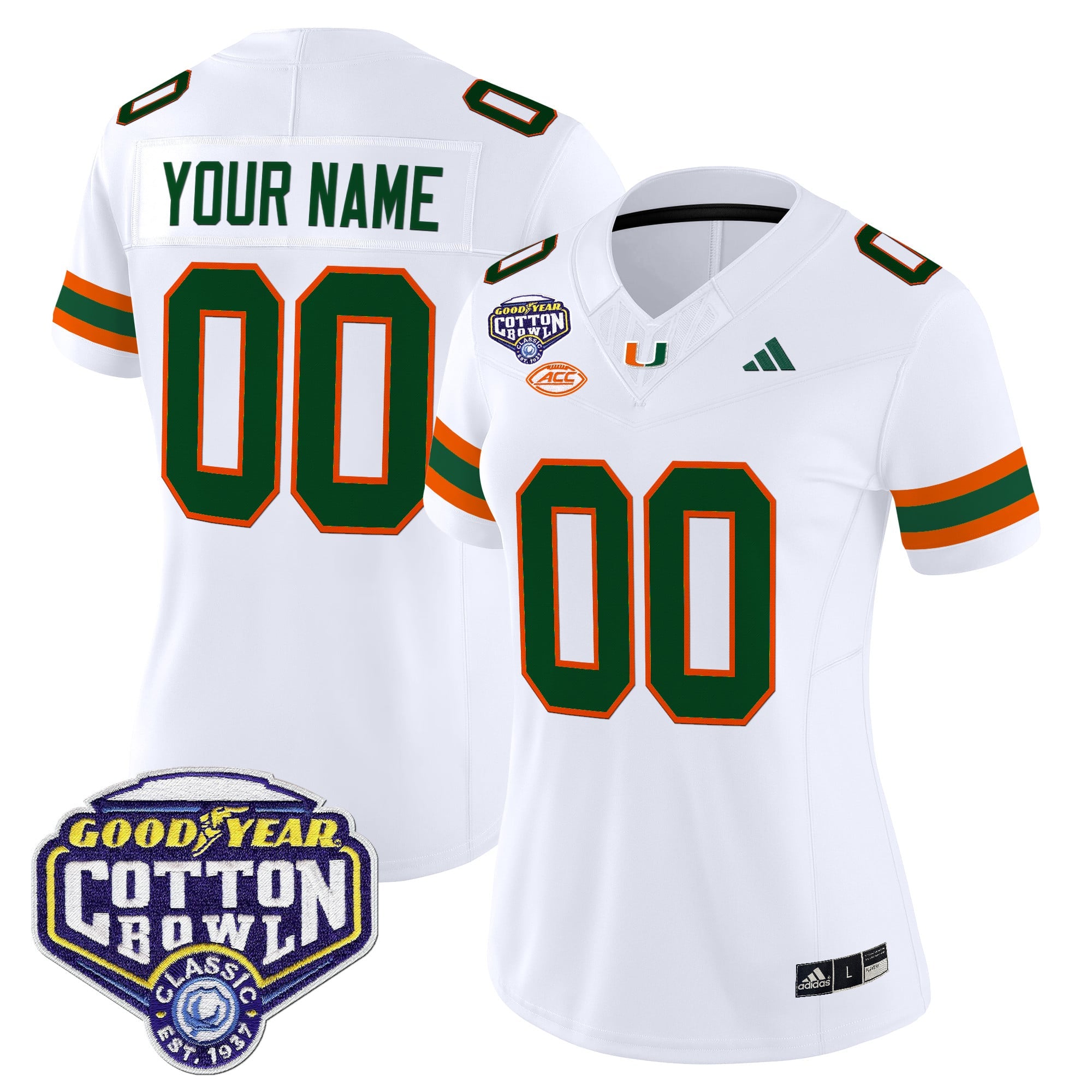 Miami Hurricanes 2025 Cotton Bowl Vapor Limited Custom Jersey - All Stitched