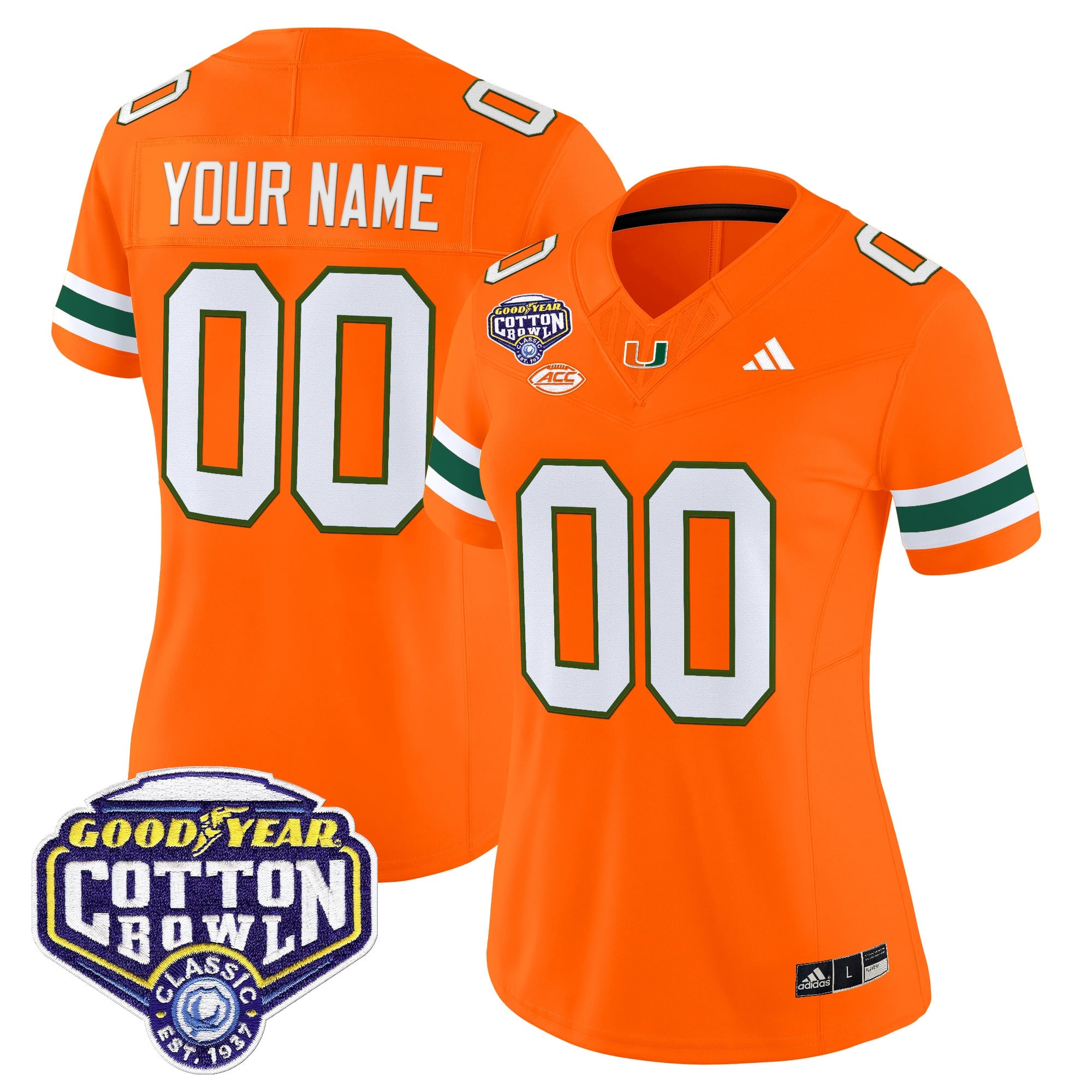 Miami Hurricanes 2025 Cotton Bowl Vapor Limited Custom Jersey - All Stitched