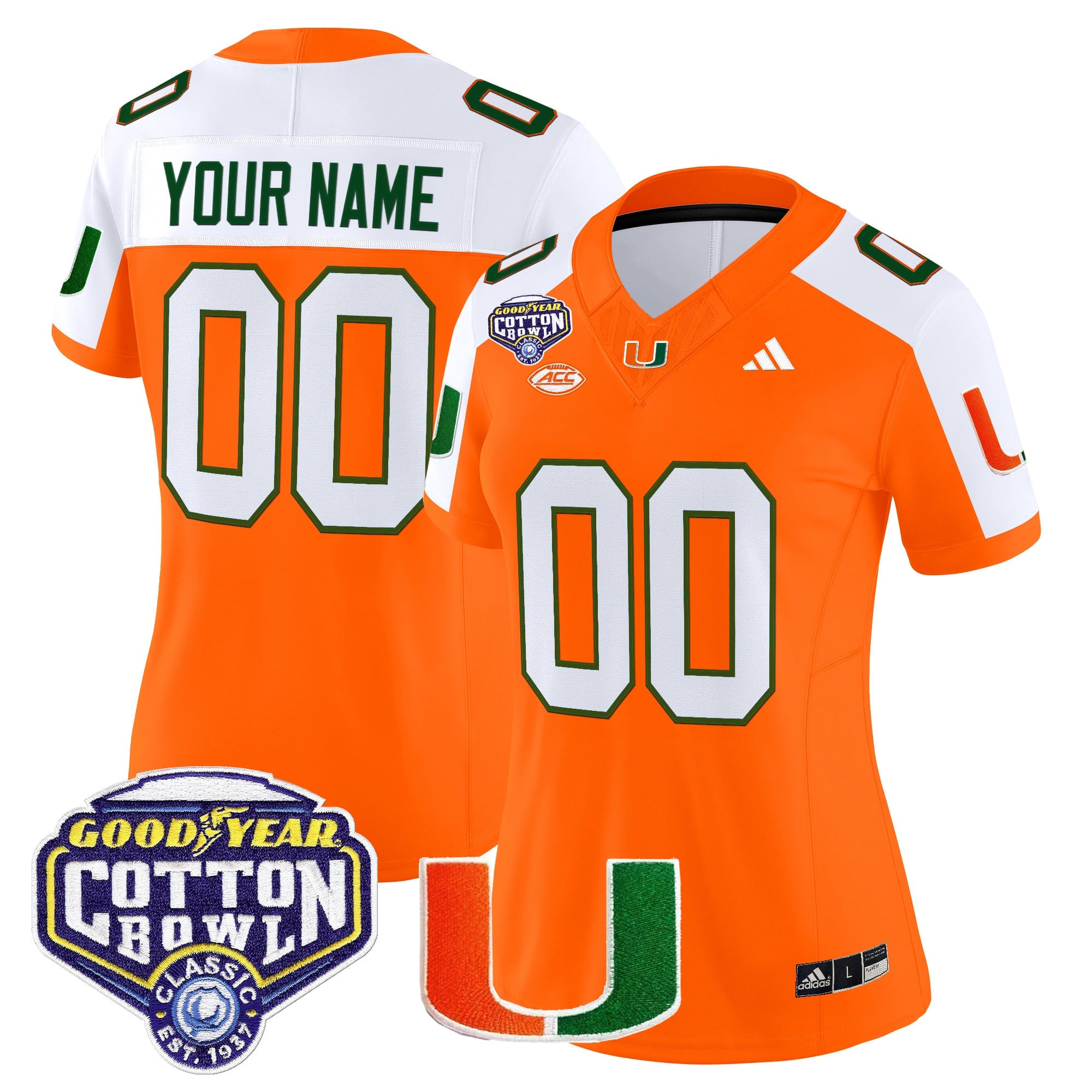 Miami Hurricanes 2025 Cotton Bowl Vapor Limited Custom Jersey - All Stitched