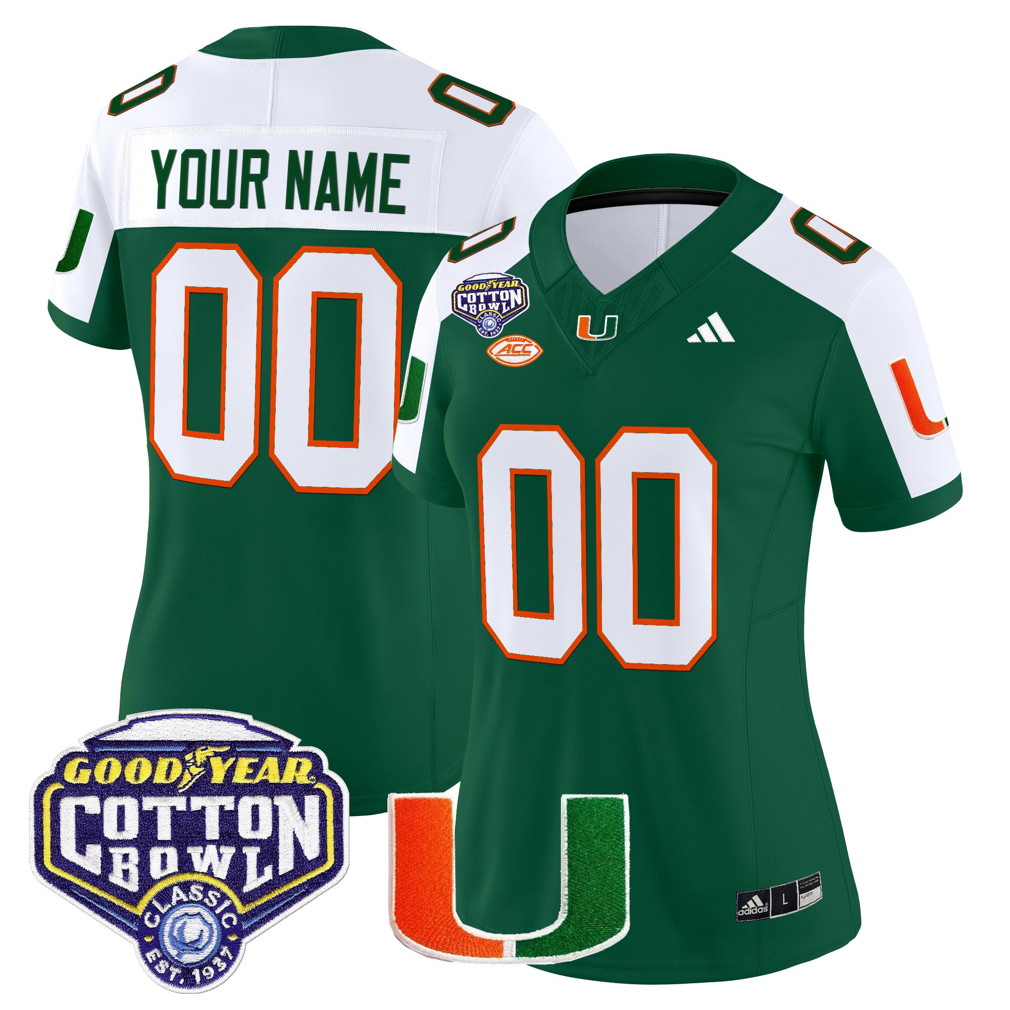 Miami Hurricanes 2025 Cotton Bowl Vapor Limited Custom Jersey - All Stitched