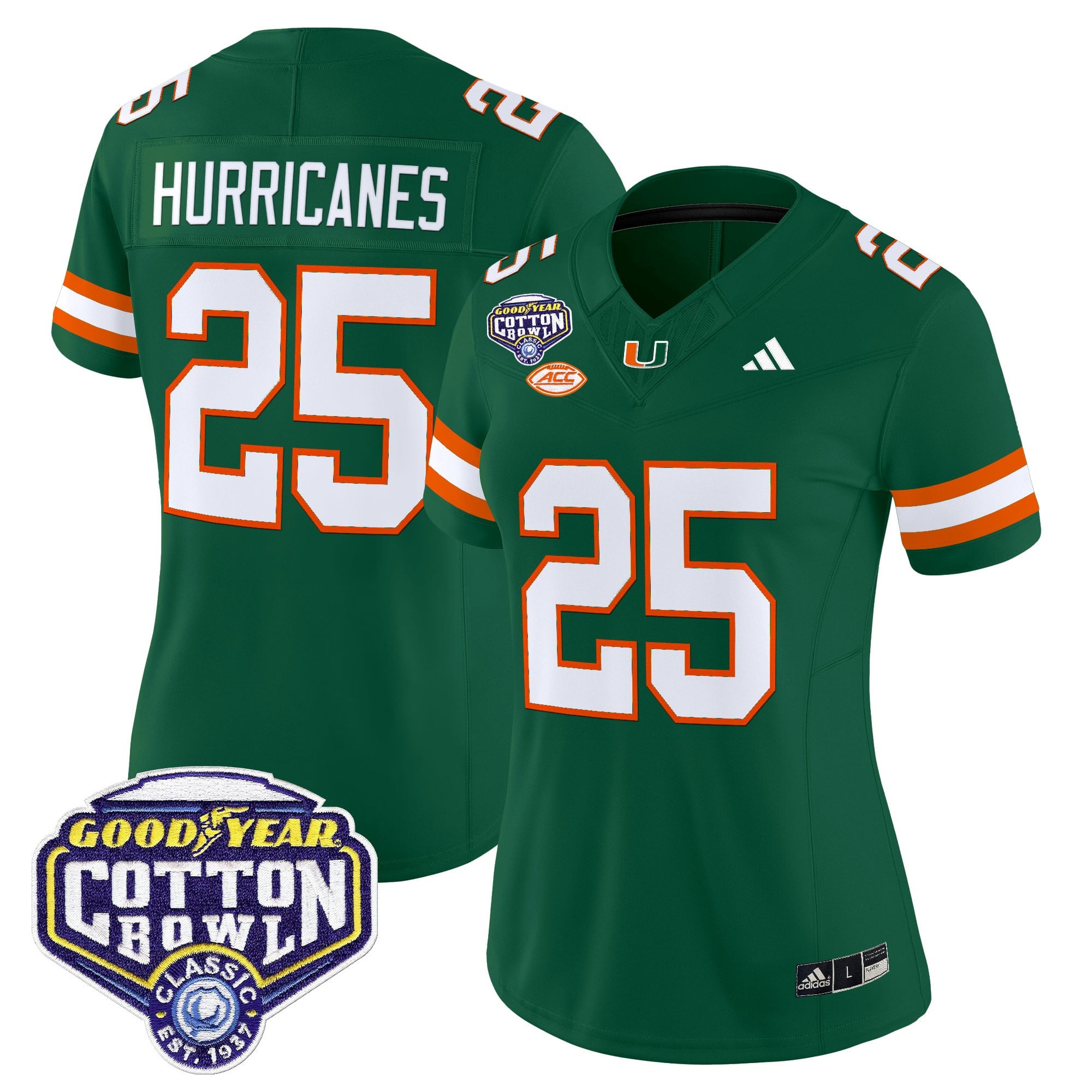 Women's Miami Hurricanes 2025 Cotton Bowl Vapor Limited Jersey - All Stitched
