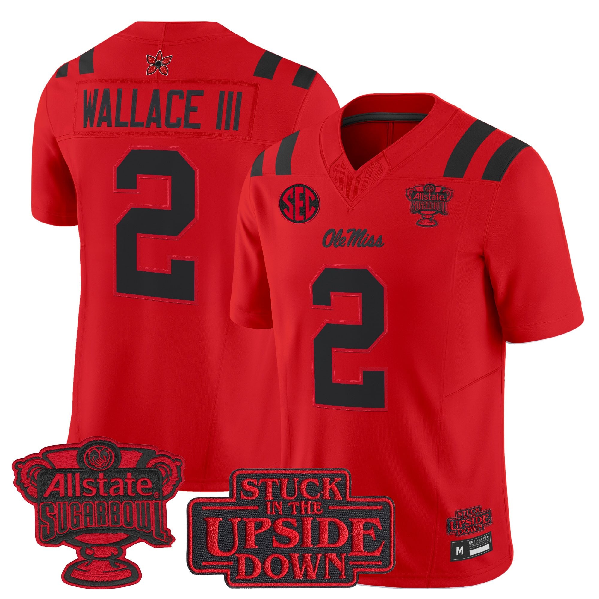 Men's Ole Miss Rebels 'Stranger Things Edition' Vapor Limited Jersey - 2026 Sugar Bowl Patch - All Stitched