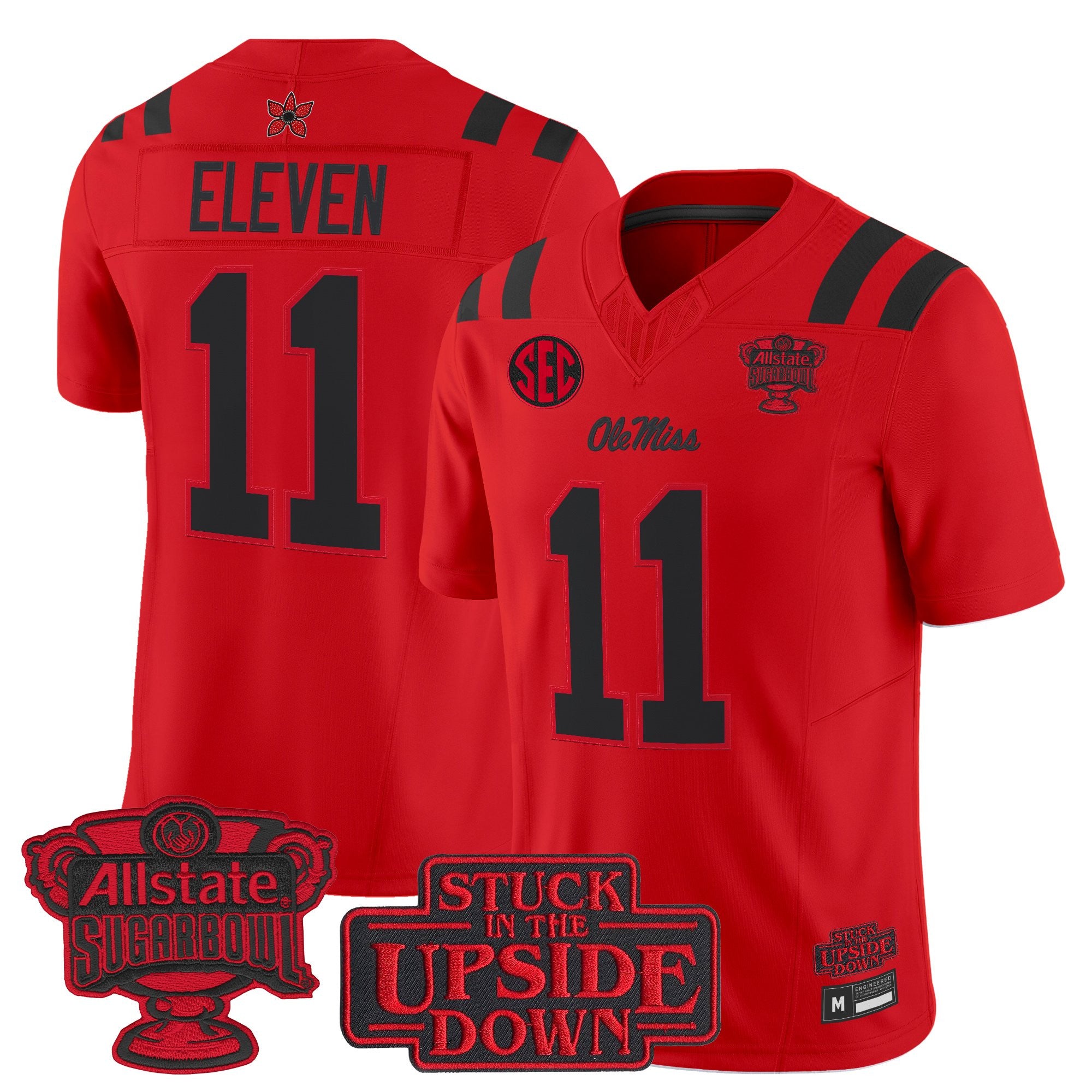 Men's Ole Miss Rebels 'Stranger Things Edition' Vapor Limited Jersey - 2026 Sugar Bowl Patch - All Stitched