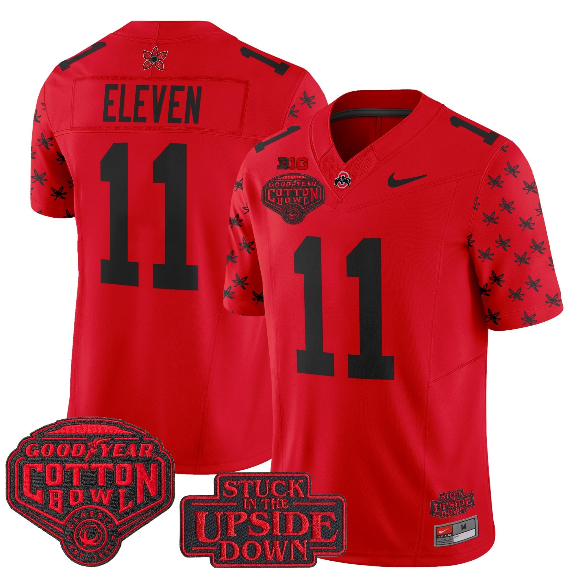 Men's Ohio State Buckeyes 'Stranger Things Edition' Vapor Limited Jersey - 2025 Cotton Bowl Patch - All Stitched
