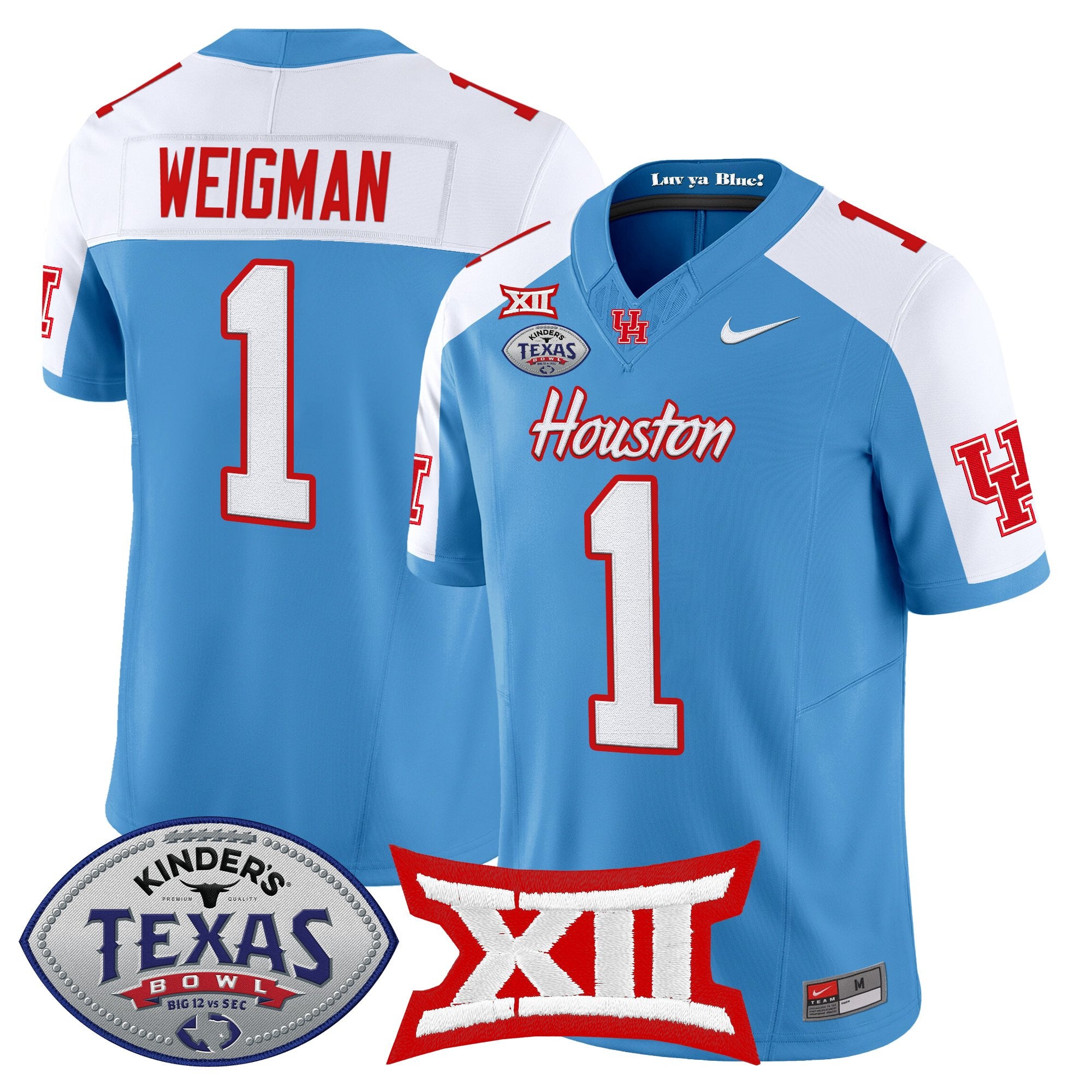 Men's Houston Cougars 2025 Texas Bowl Vapor Limited Jersey - All Stitched