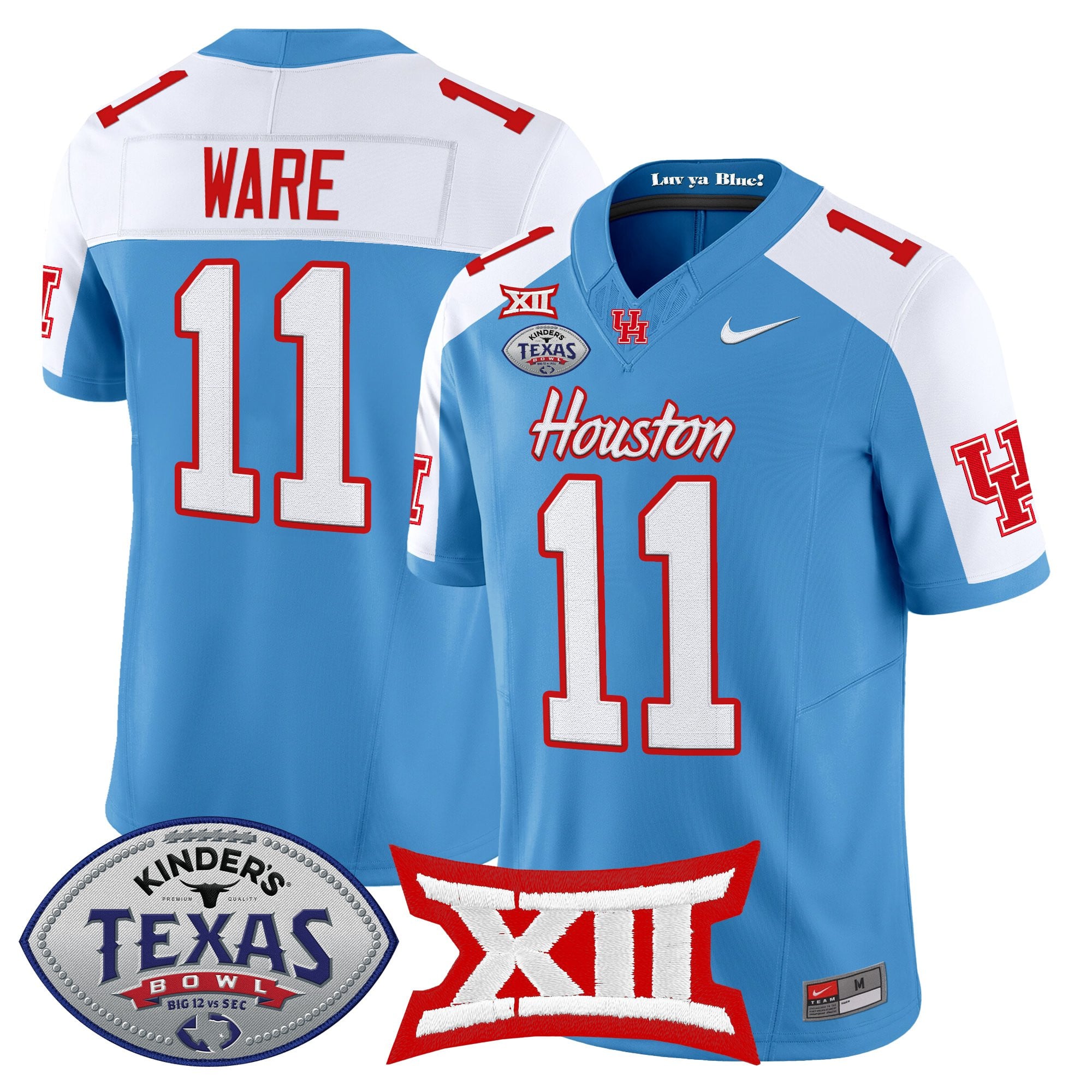 Men's Houston Cougars 2025 Texas Bowl Vapor Limited Jersey - All Stitched