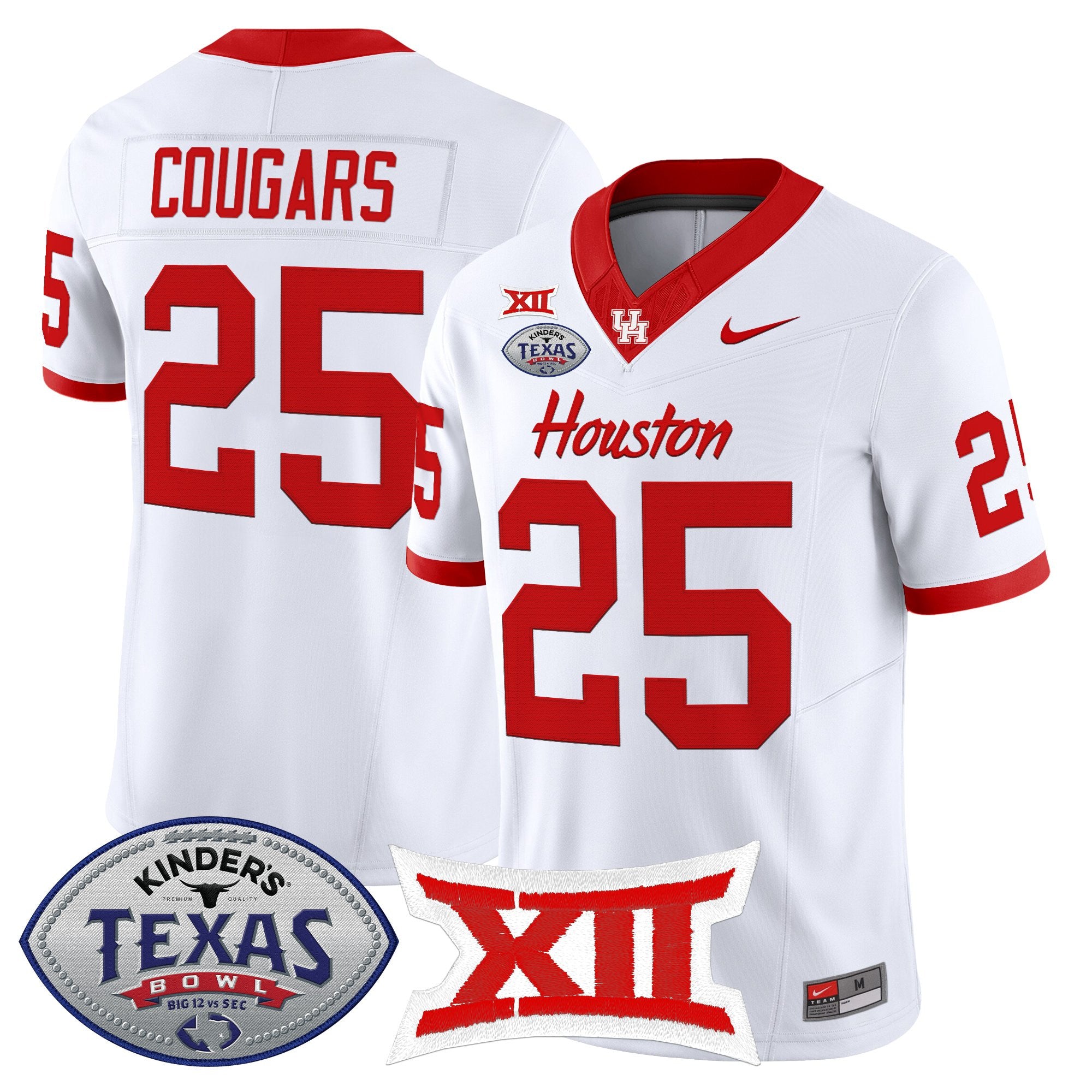 Men's Houston Cougars 2025 Texas Bowl Vapor Limited Jersey - All Stitched