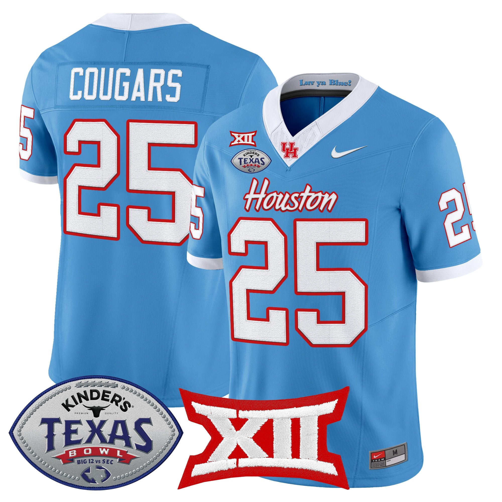 Men's Houston Cougars 2025 Texas Bowl Vapor Limited Jersey - All Stitched