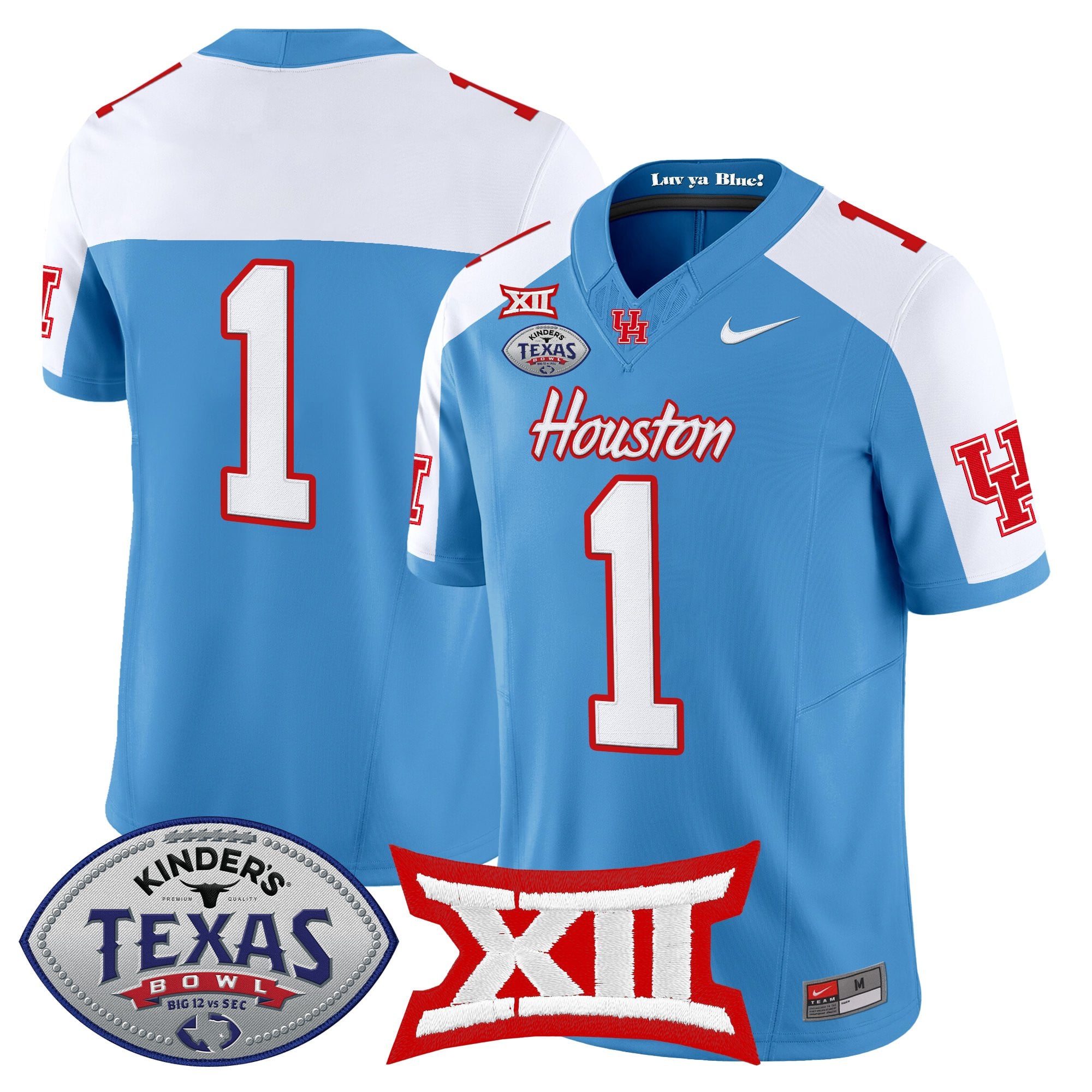 Men's Houston Cougars 2025 Texas Bowl Vapor Limited Jersey - All Stitched