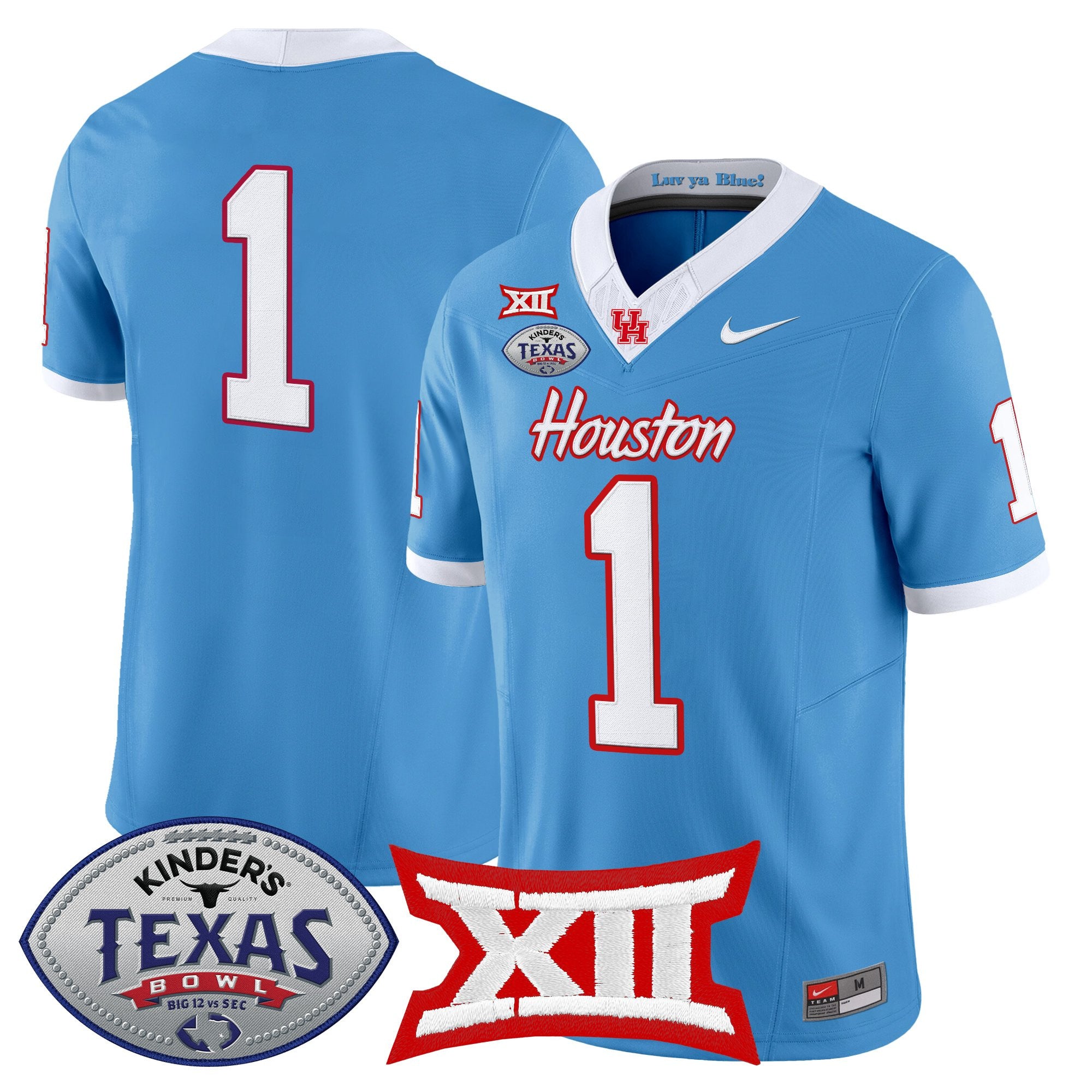 Men's Houston Cougars 2025 Texas Bowl Vapor Limited Jersey - All Stitched